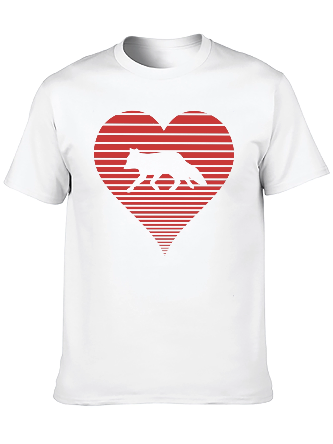 Fox Love Heart Graphic T-Shirt - Mens Black Tee