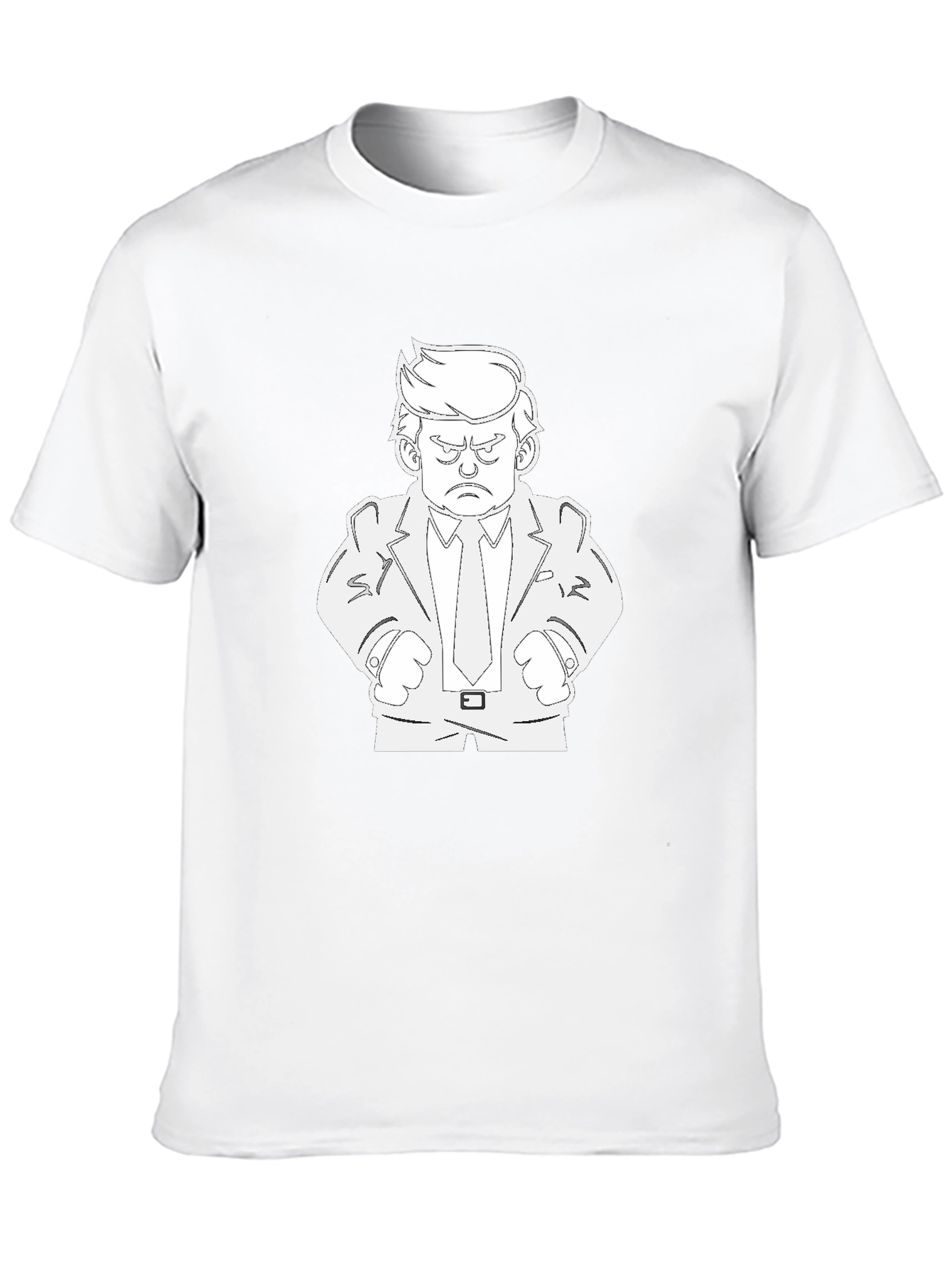 Cartoon Trump Graphic T-Shirt - Black