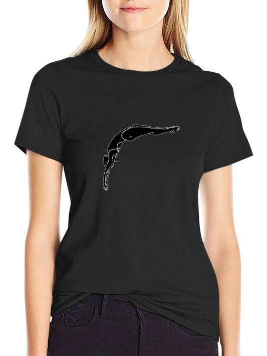 Black Diving Silhouette Graphic T-Shirt