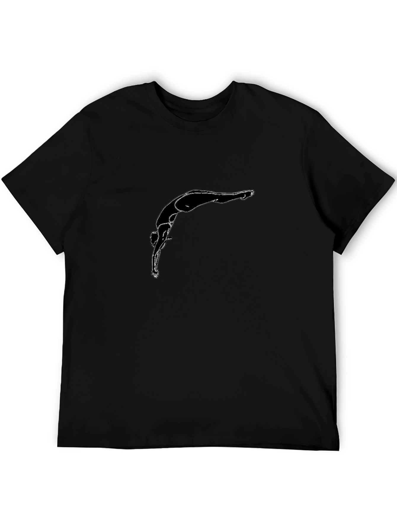 Black Diving Silhouette Graphic T-Shirt