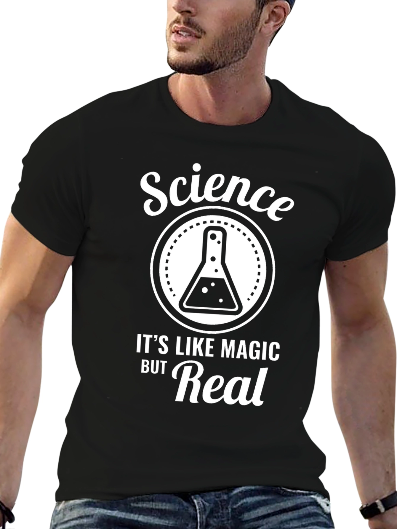 Science Its Like Magic But Real Black T-Shirt
