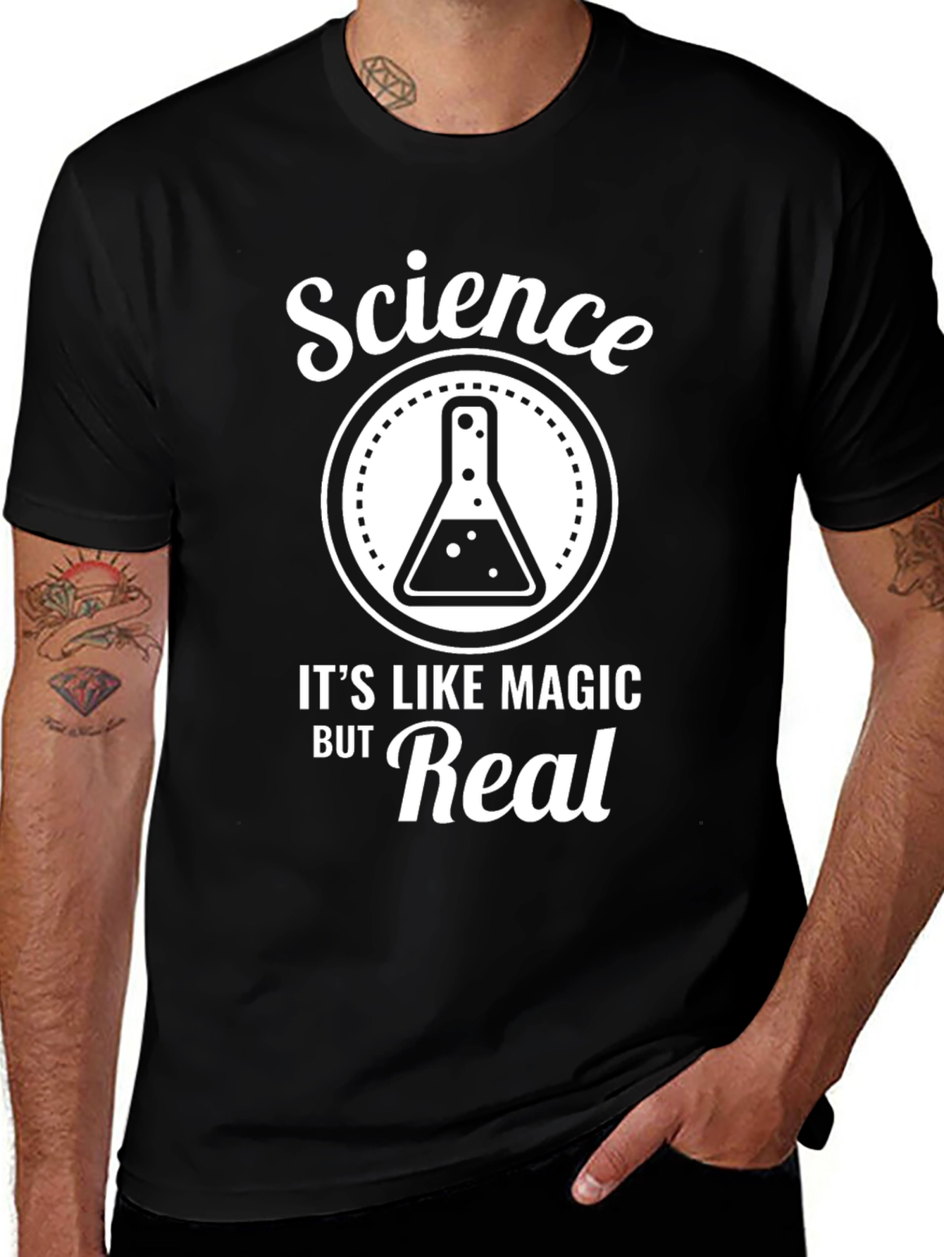 Science Its Like Magic But Real Black T-Shirt