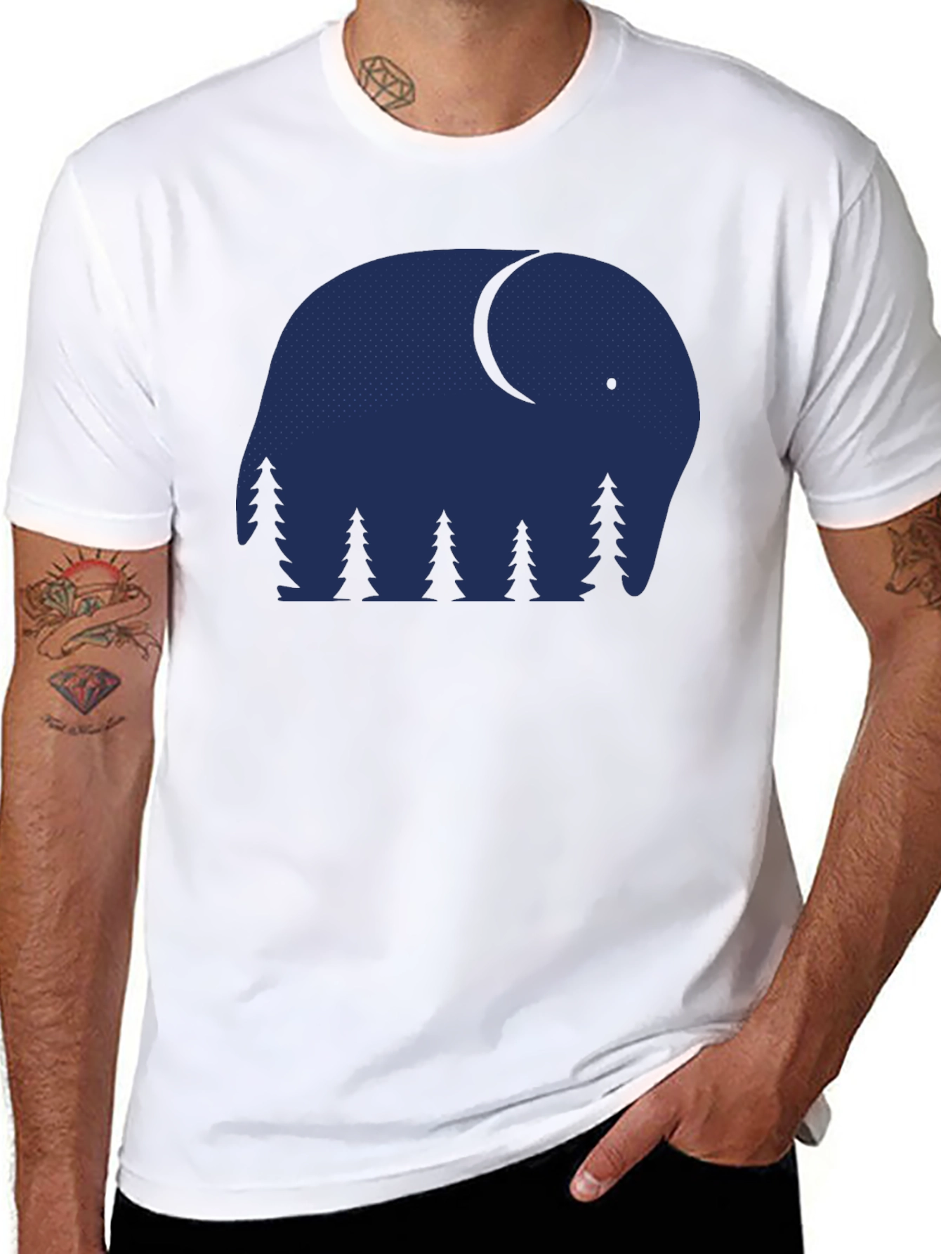 Elephant Nightscape Graphic Tee - Stylish & Unique!