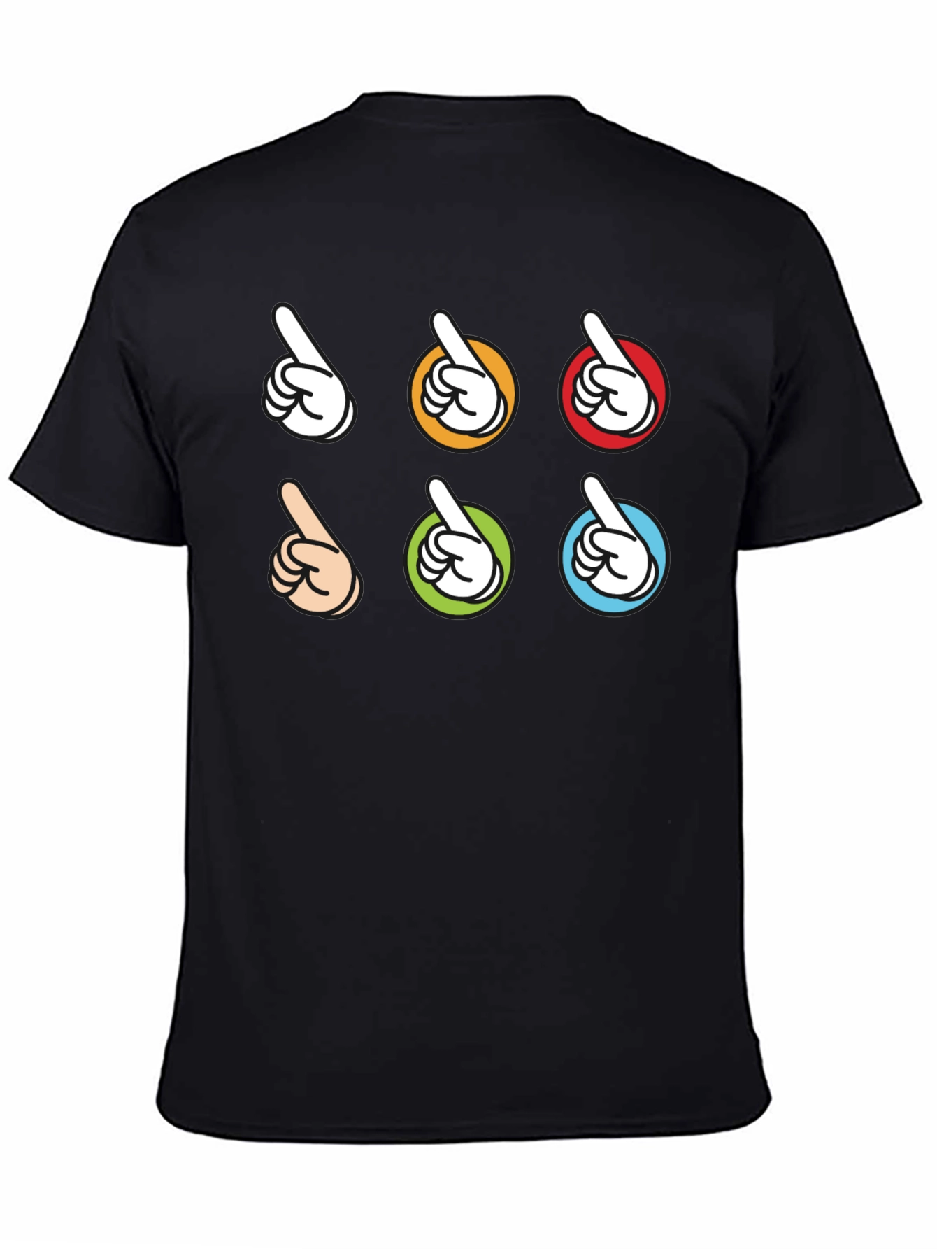 Pointing Fingers Graphic Black T-Shirt