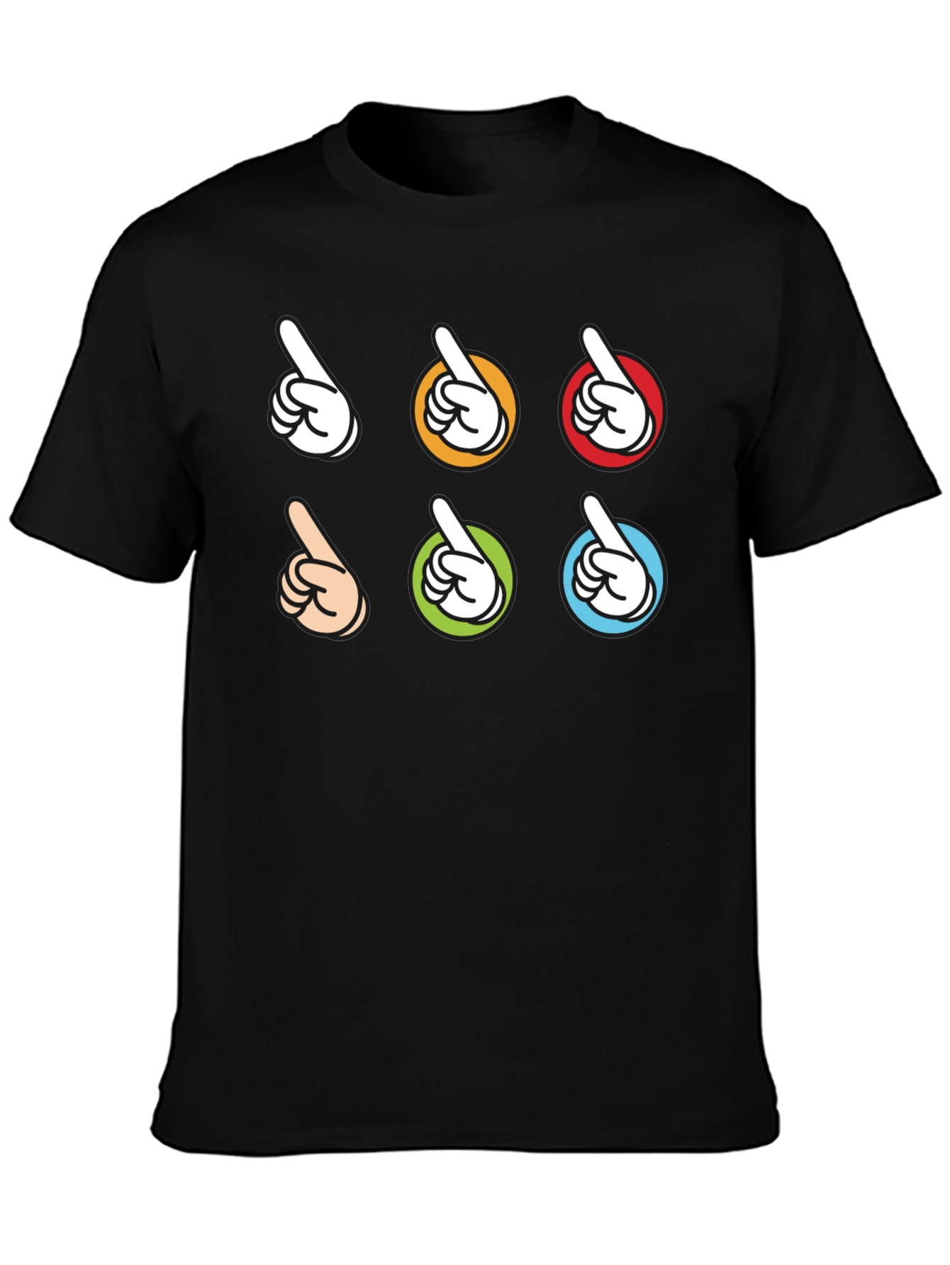 Pointing Fingers Graphic Black T-Shirt
