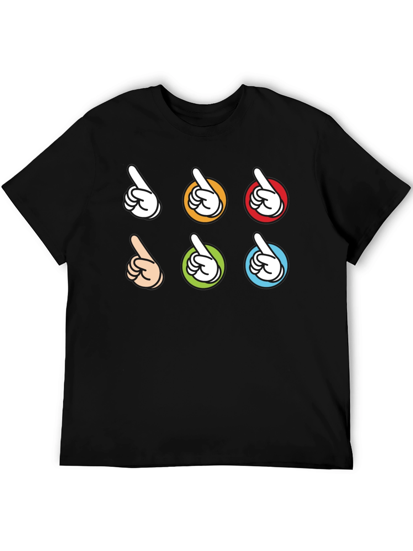 Pointing Fingers Graphic Black T-Shirt