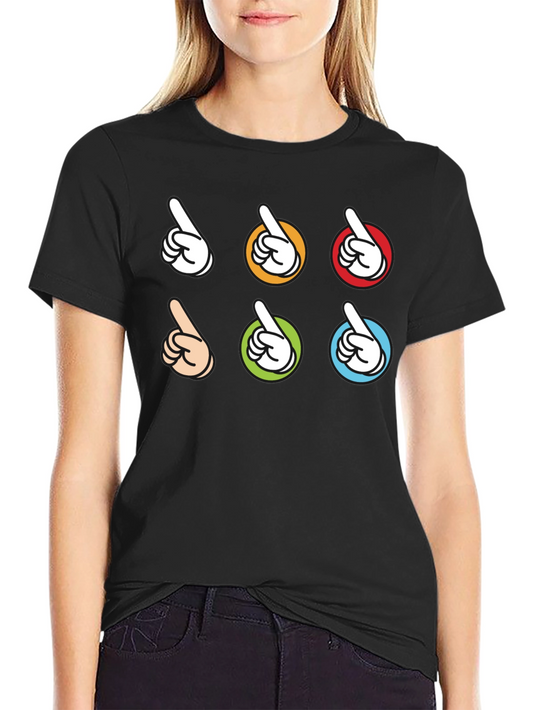 Pointing Fingers Graphic Black T-Shirt
