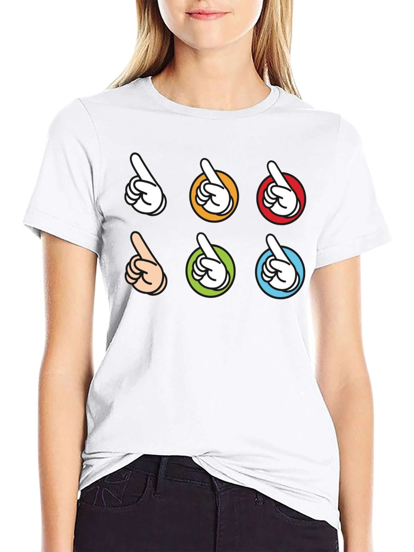 Pointing Fingers Graphic Black T-Shirt