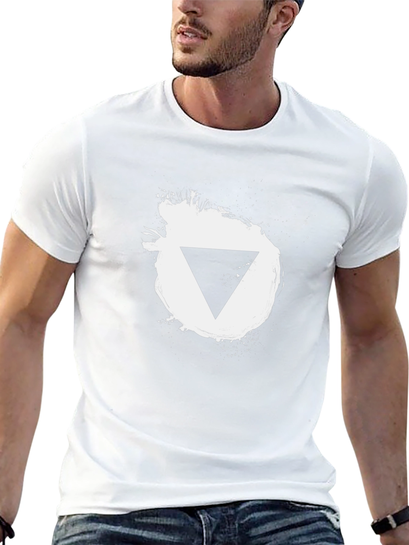 Modern Black T-Shirt with Triangle Graphic