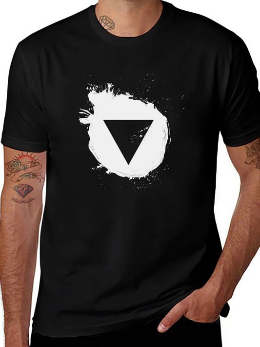 Modern Black T-Shirt with Triangle Graphic