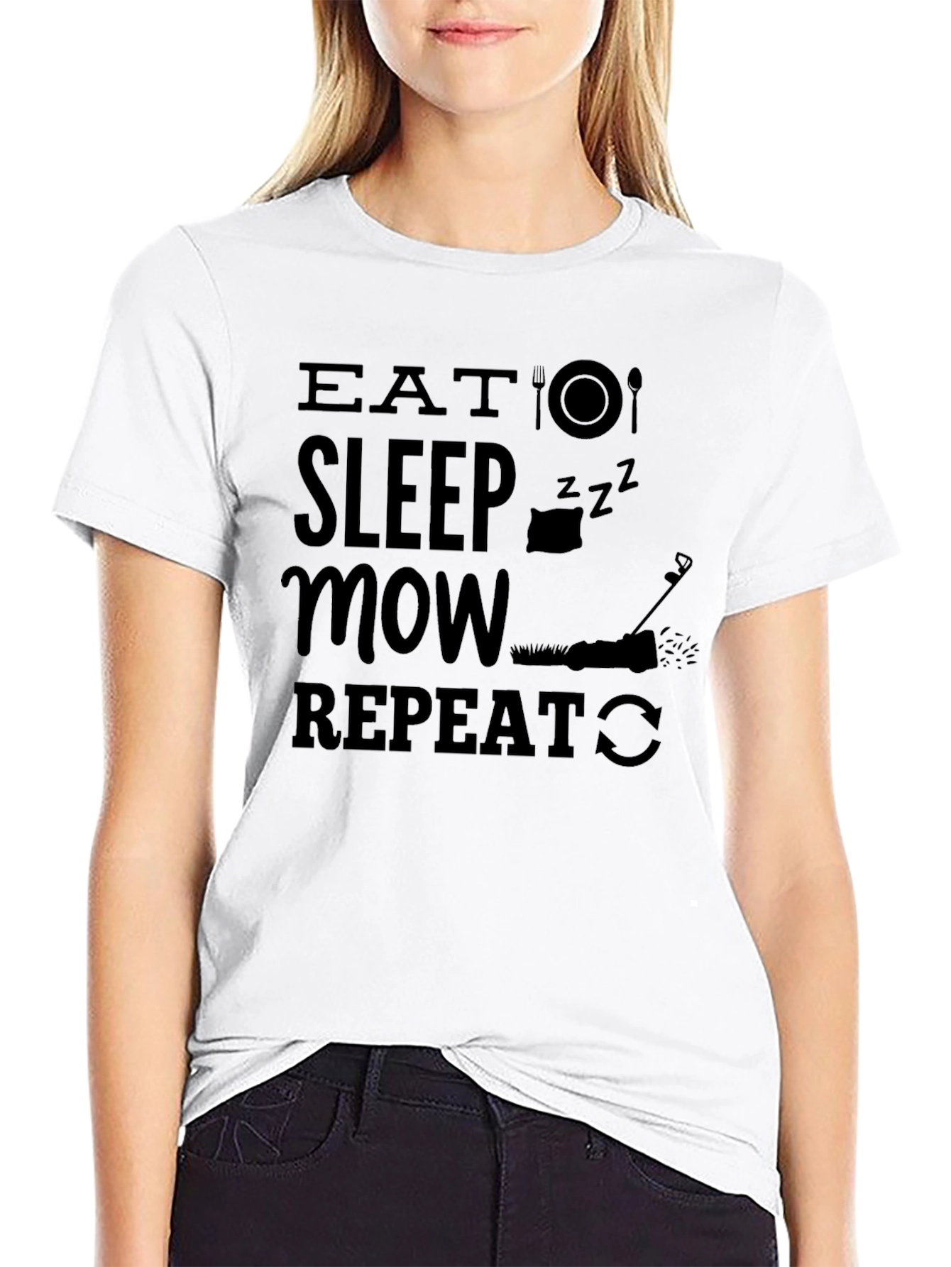 Eat Sleep Mow Repeat Funny Lawn Mowing T-Shirt