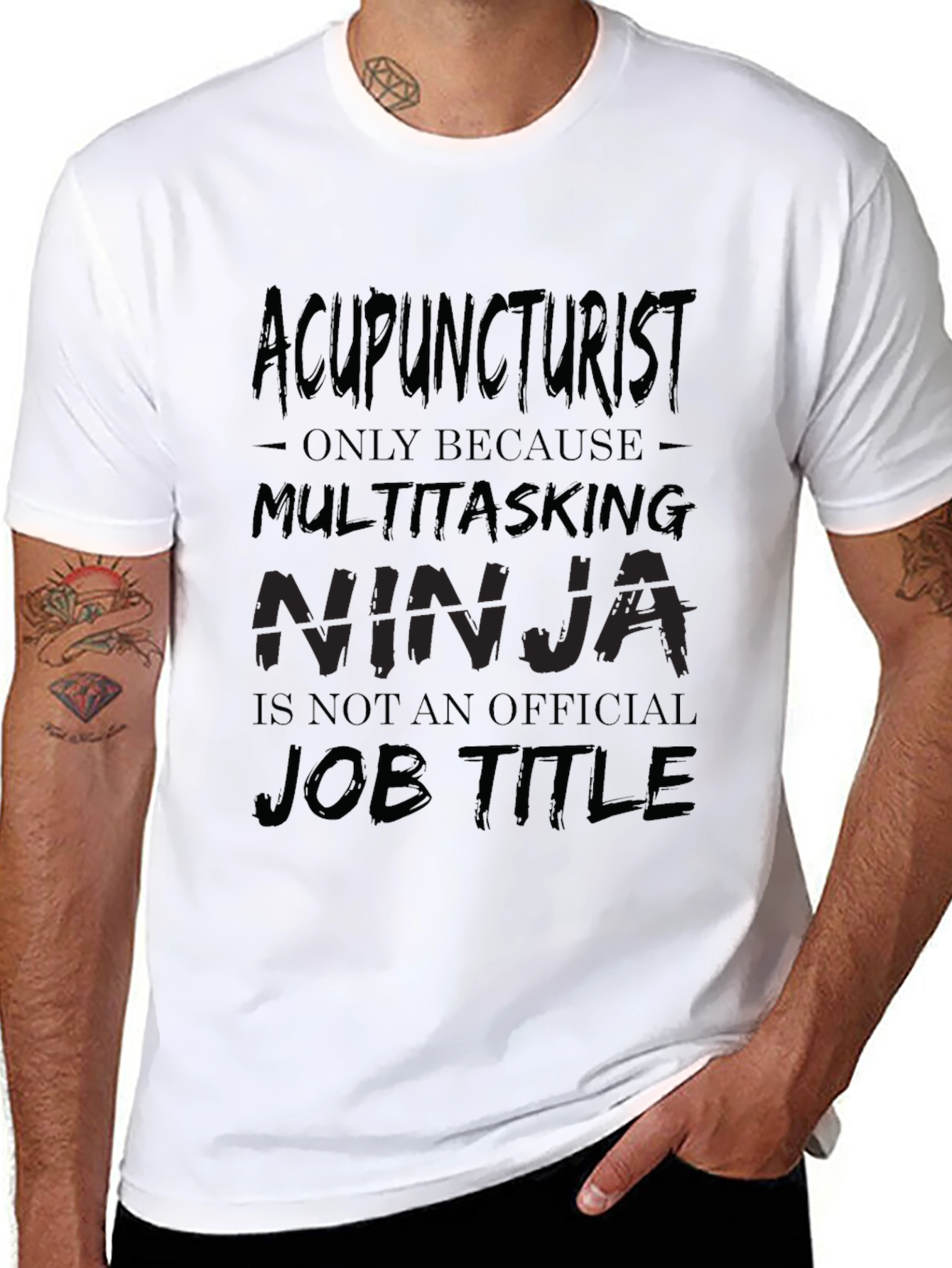 Acupuncturist Multitasking Ninja Graphic Tee - Black