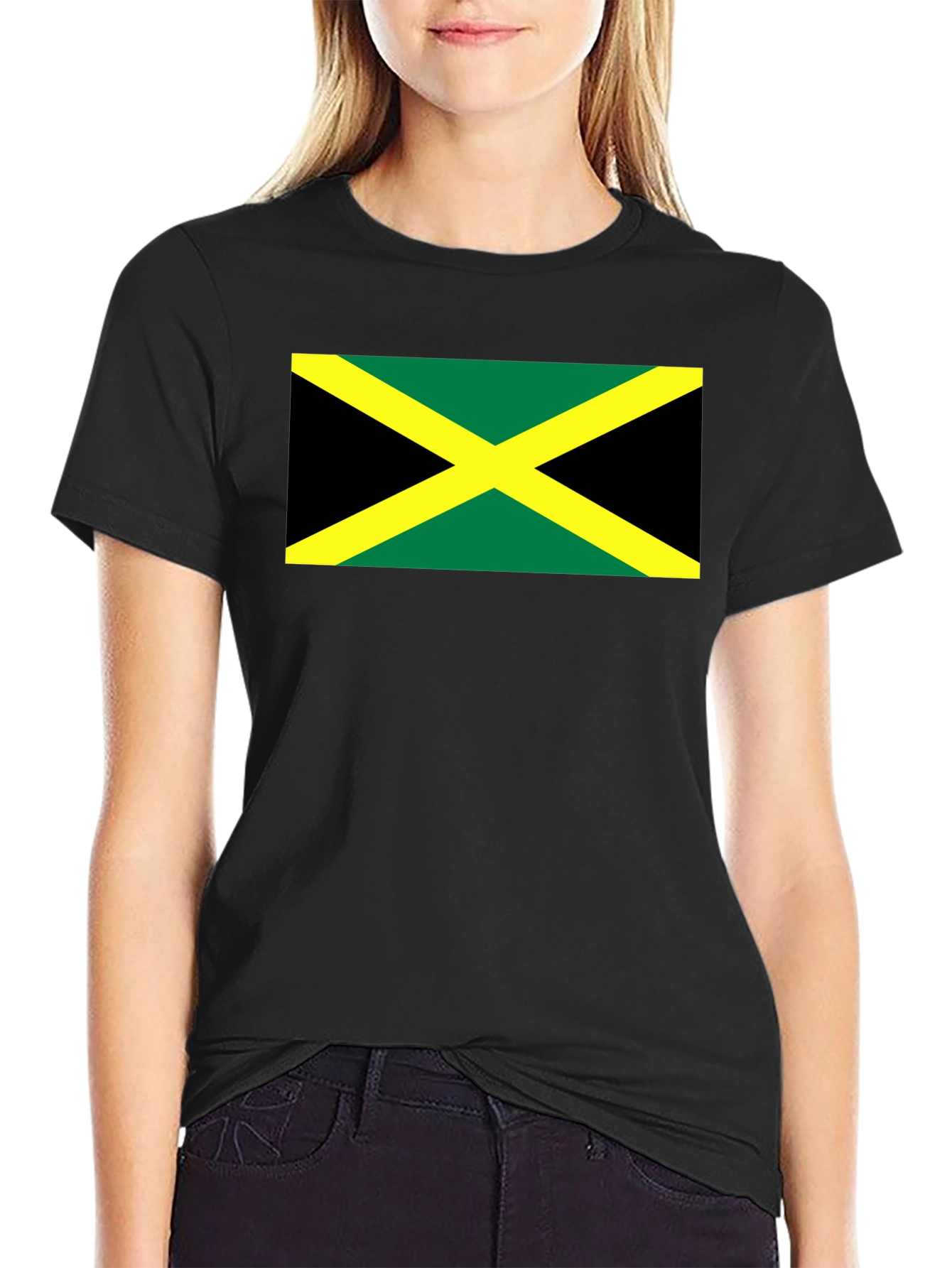 Jamaican Flag Graphic T-Shirt - Black