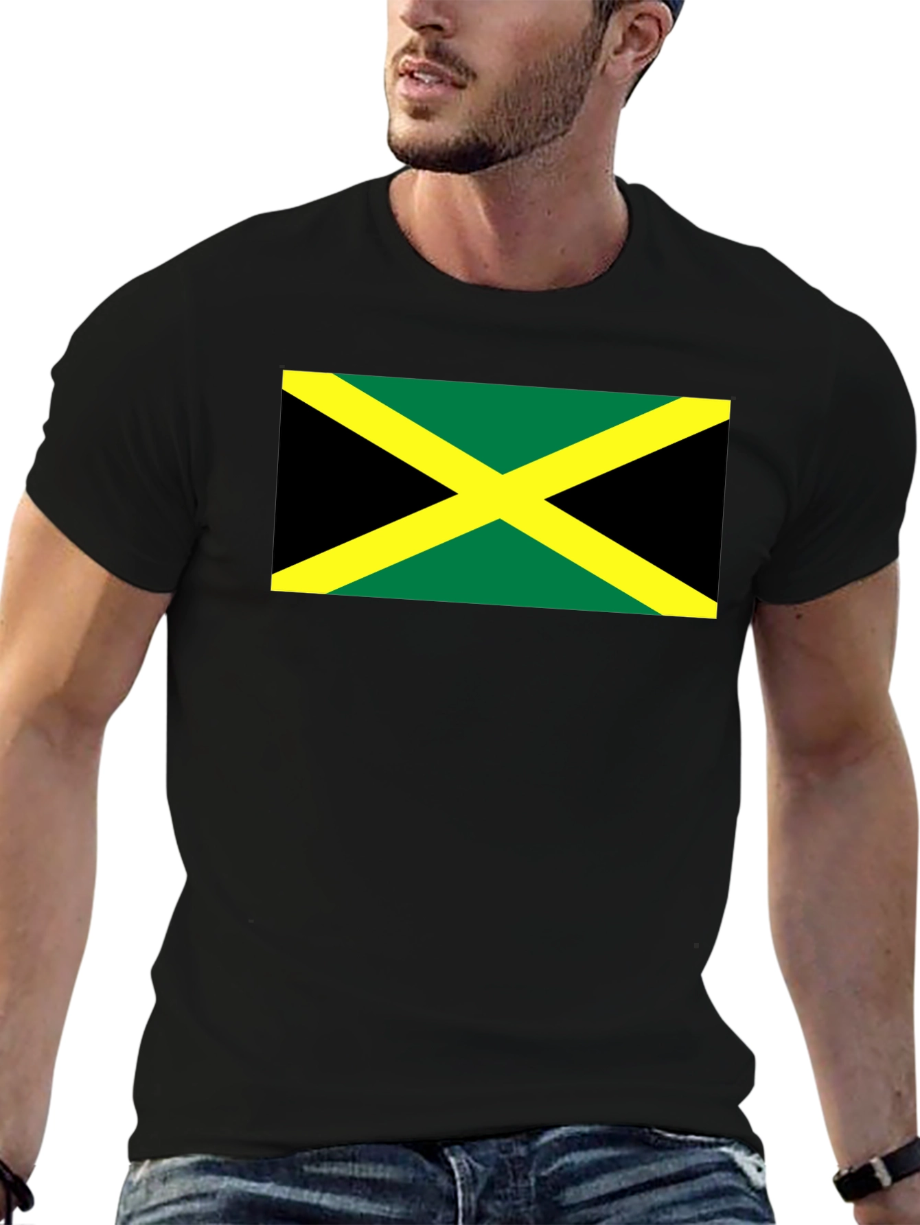Jamaican Flag Graphic T-Shirt - Black
