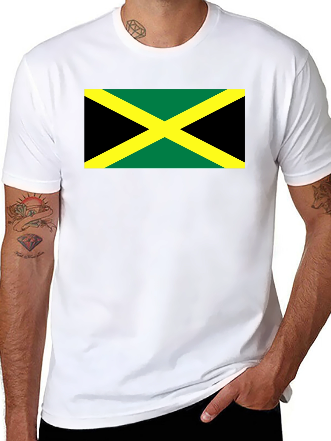 Jamaican Flag Graphic T-Shirt - Black