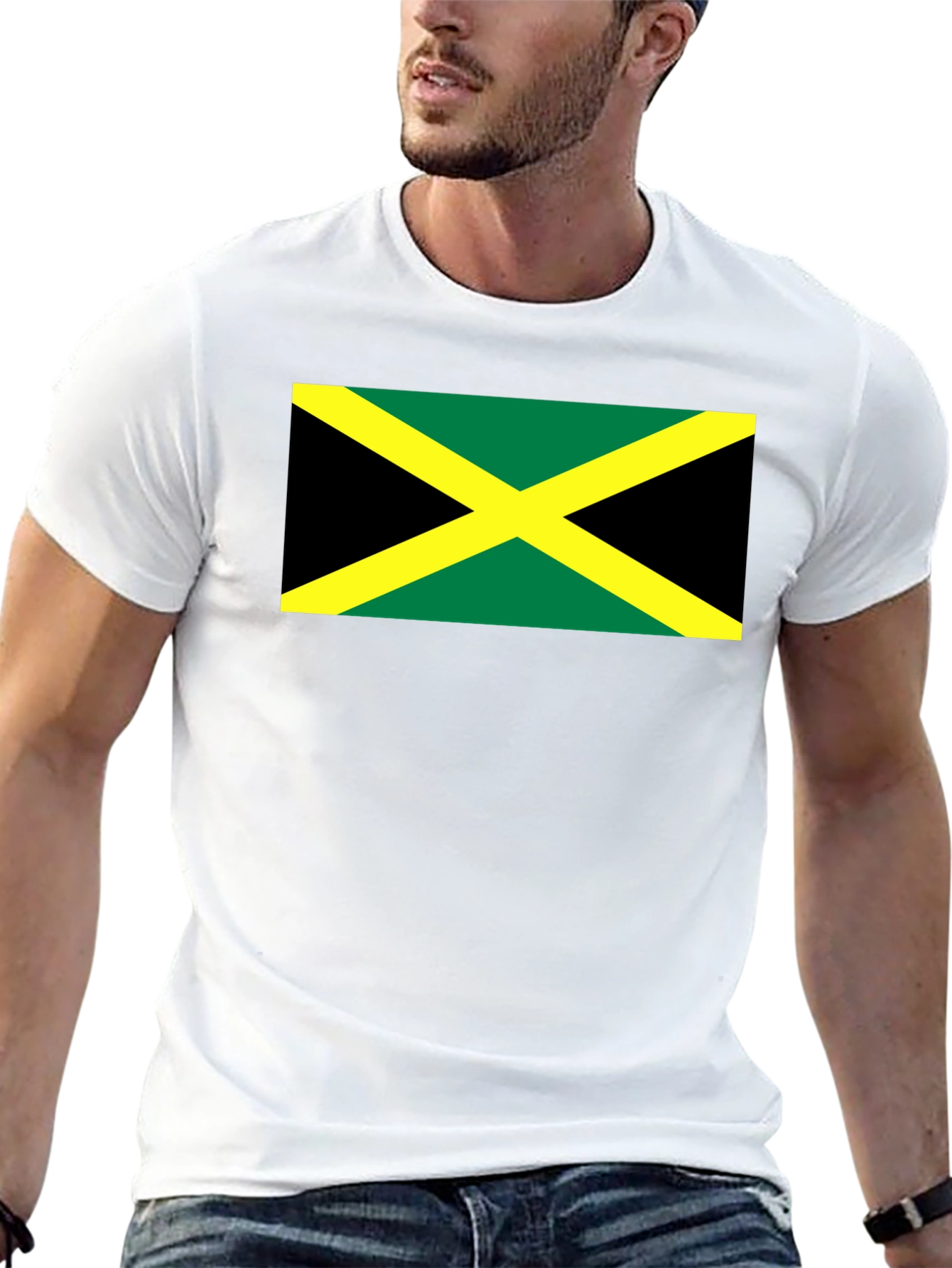 Jamaican Flag Graphic T-Shirt - Black