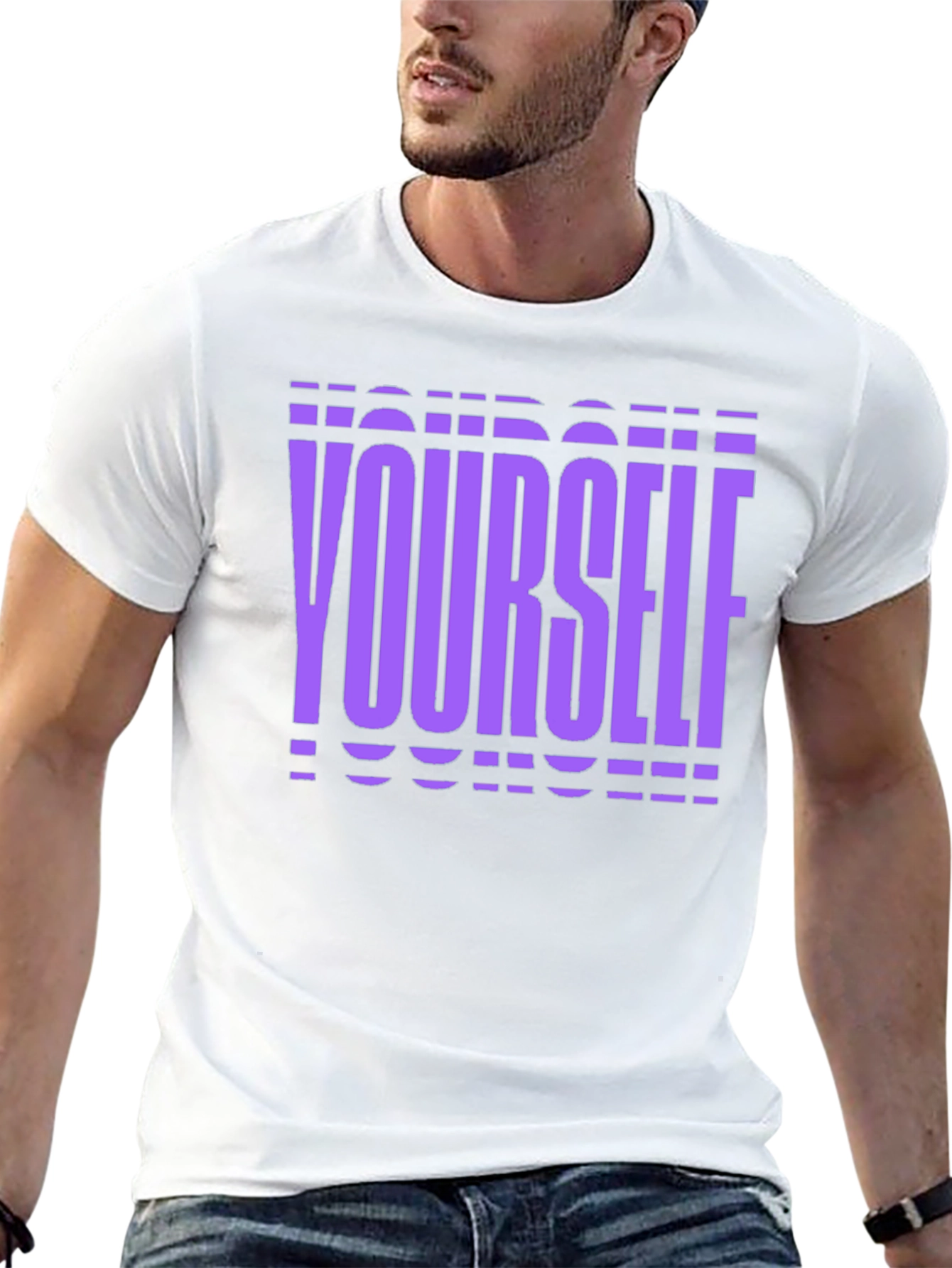 Purple Yourself Graphic Black T-Shirt