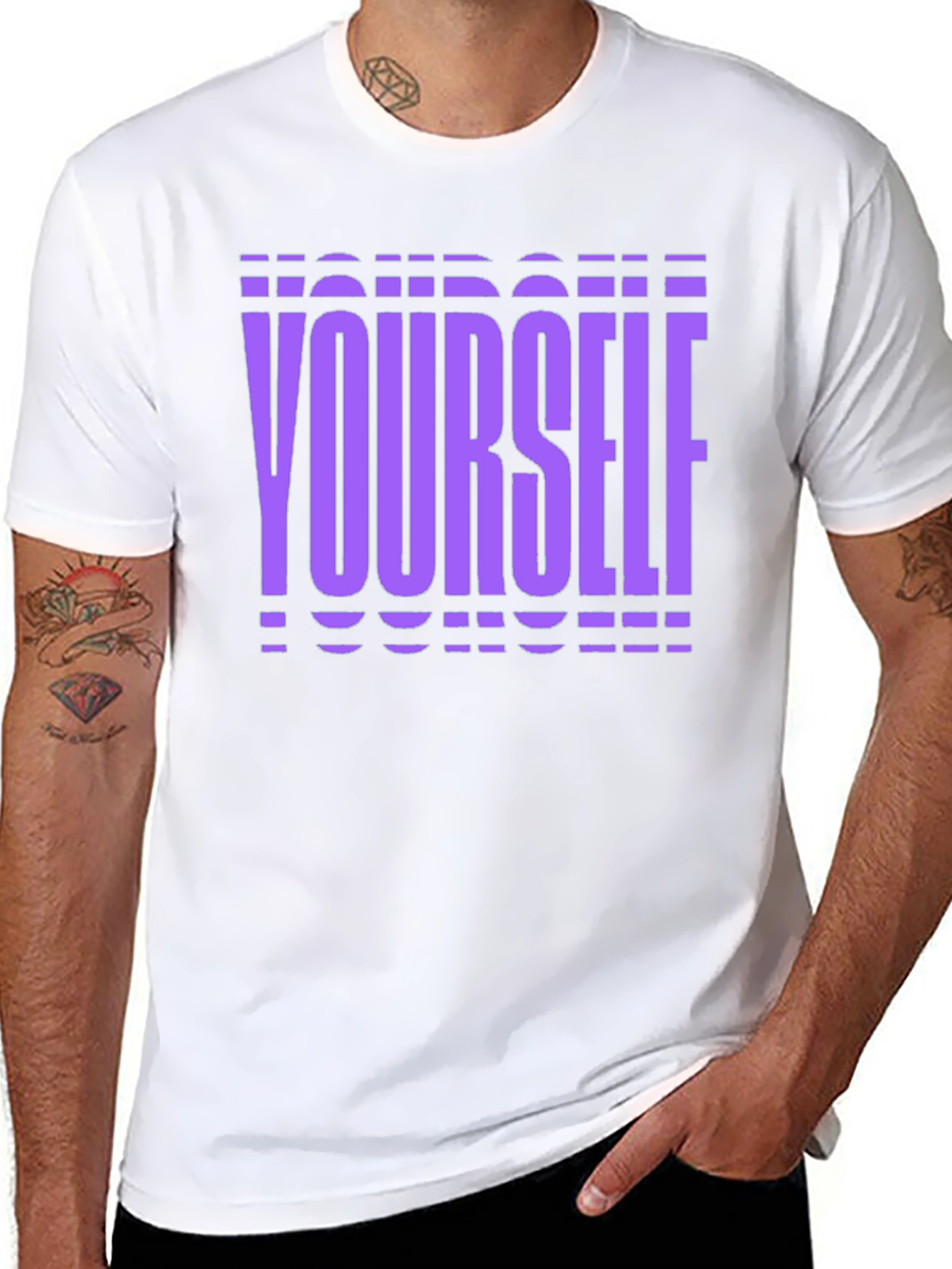Purple Yourself Graphic Black T-Shirt