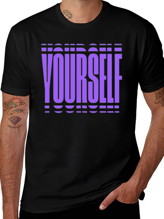 Purple Yourself Graphic Black T-Shirt