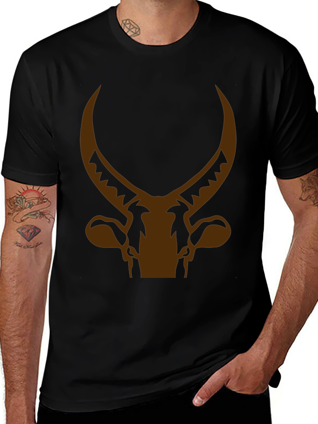 Bull Horn Graphic Tee - Black