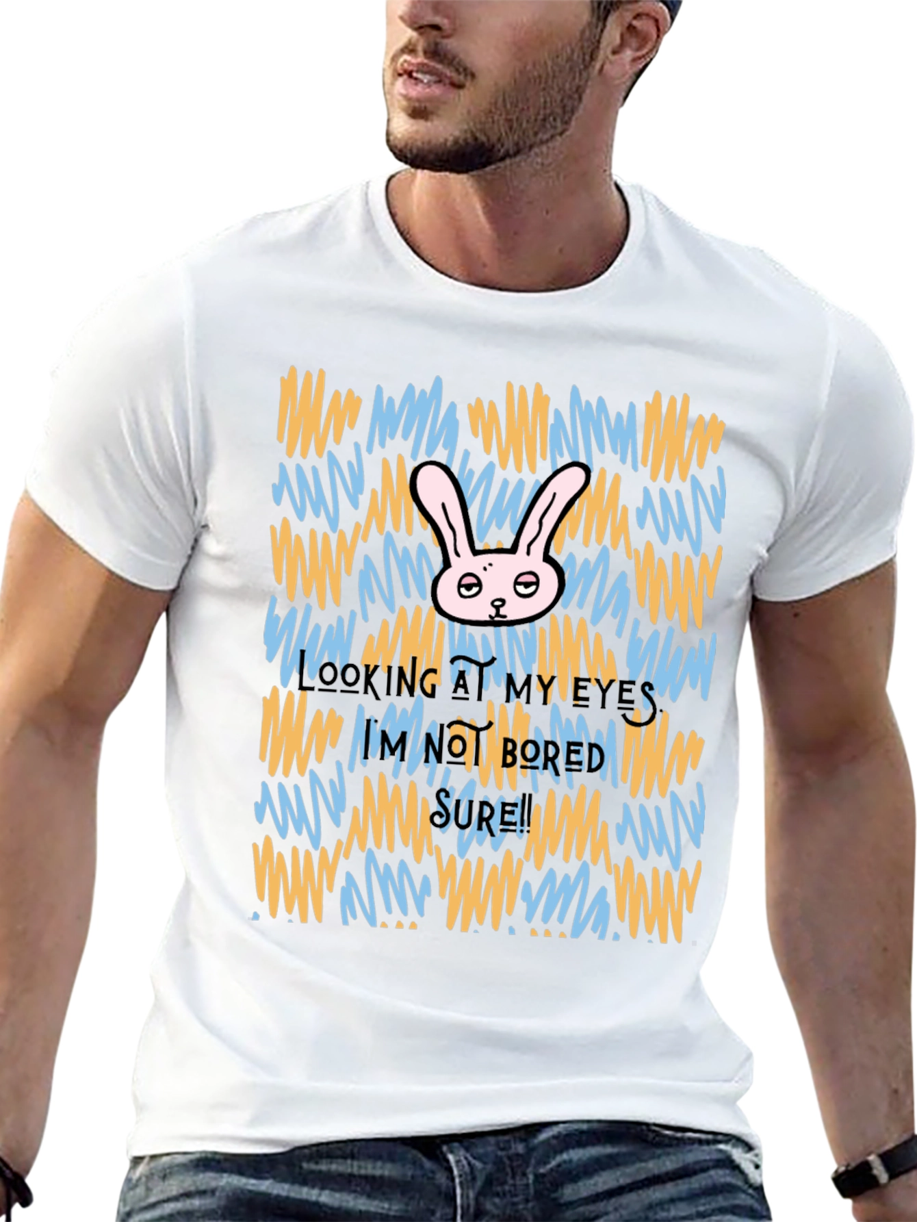 Unique Graphic Tee - Cartoon Rabbit Design