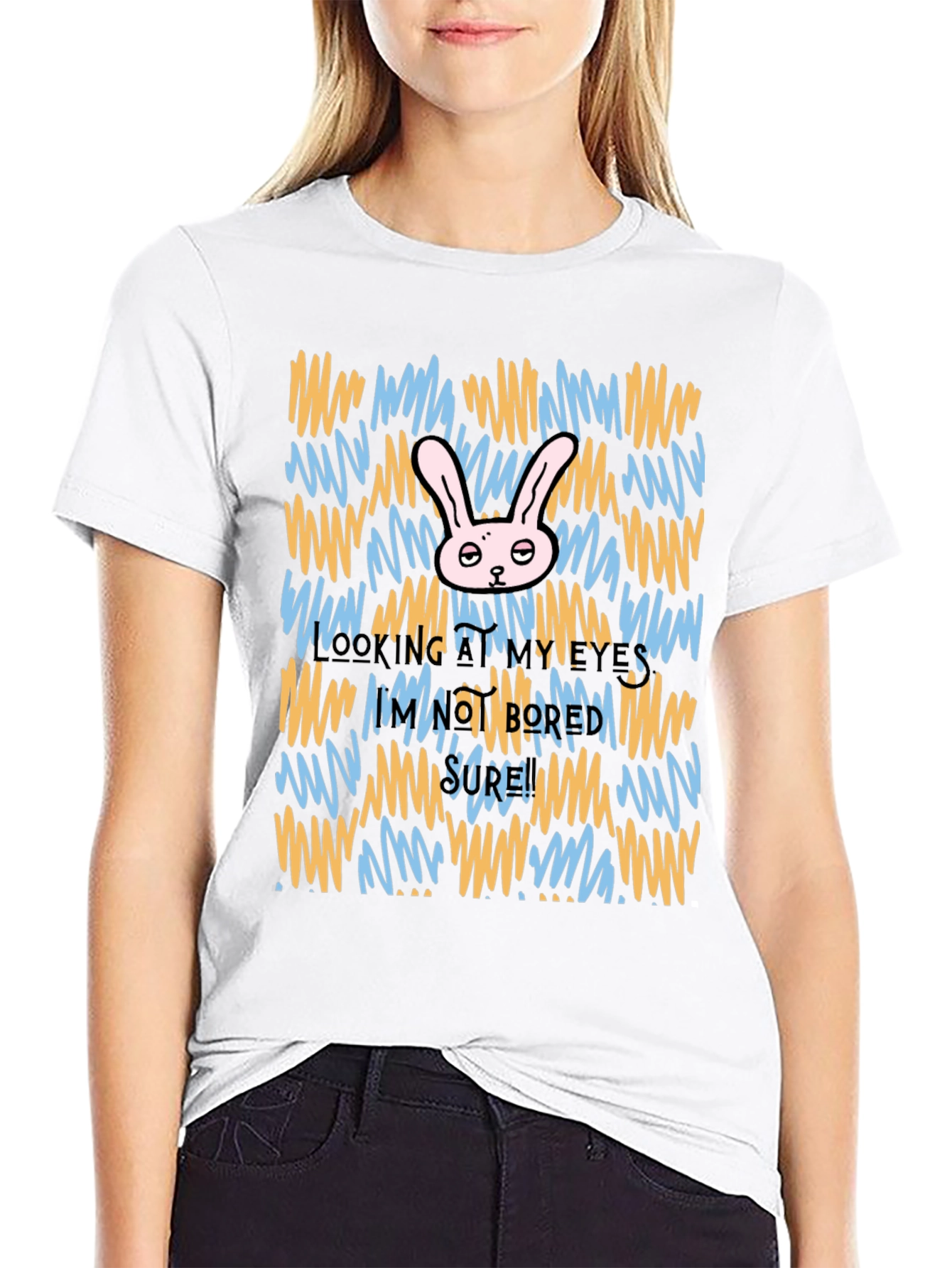 Unique Graphic Tee - Cartoon Rabbit Design