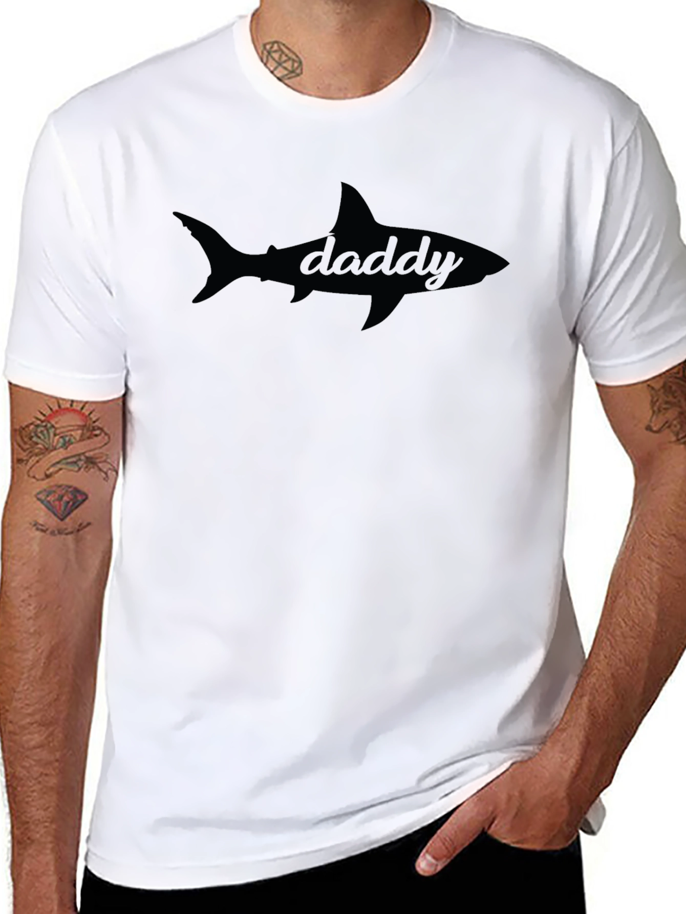 Daddy Shark Graphic T-Shirt - Cool Dad Gift