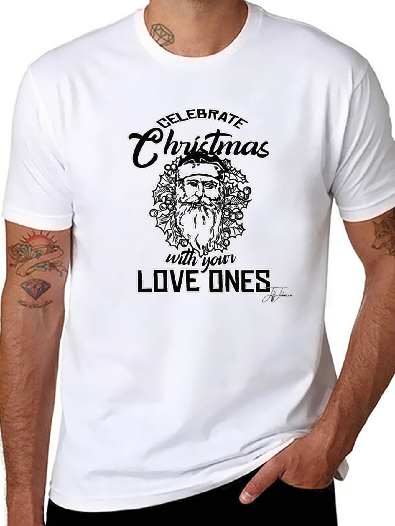Celebrate Christmas with Loved Ones Black T-Shirt