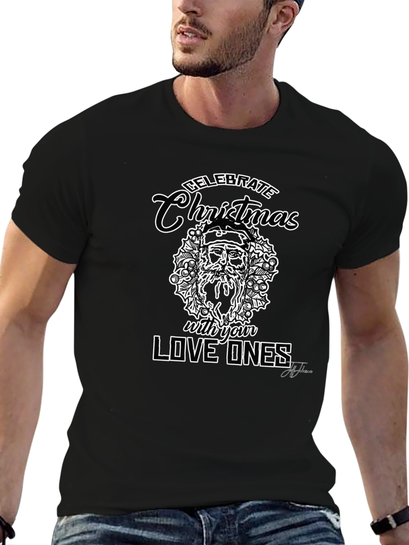 Celebrate Christmas with Loved Ones Black T-Shirt