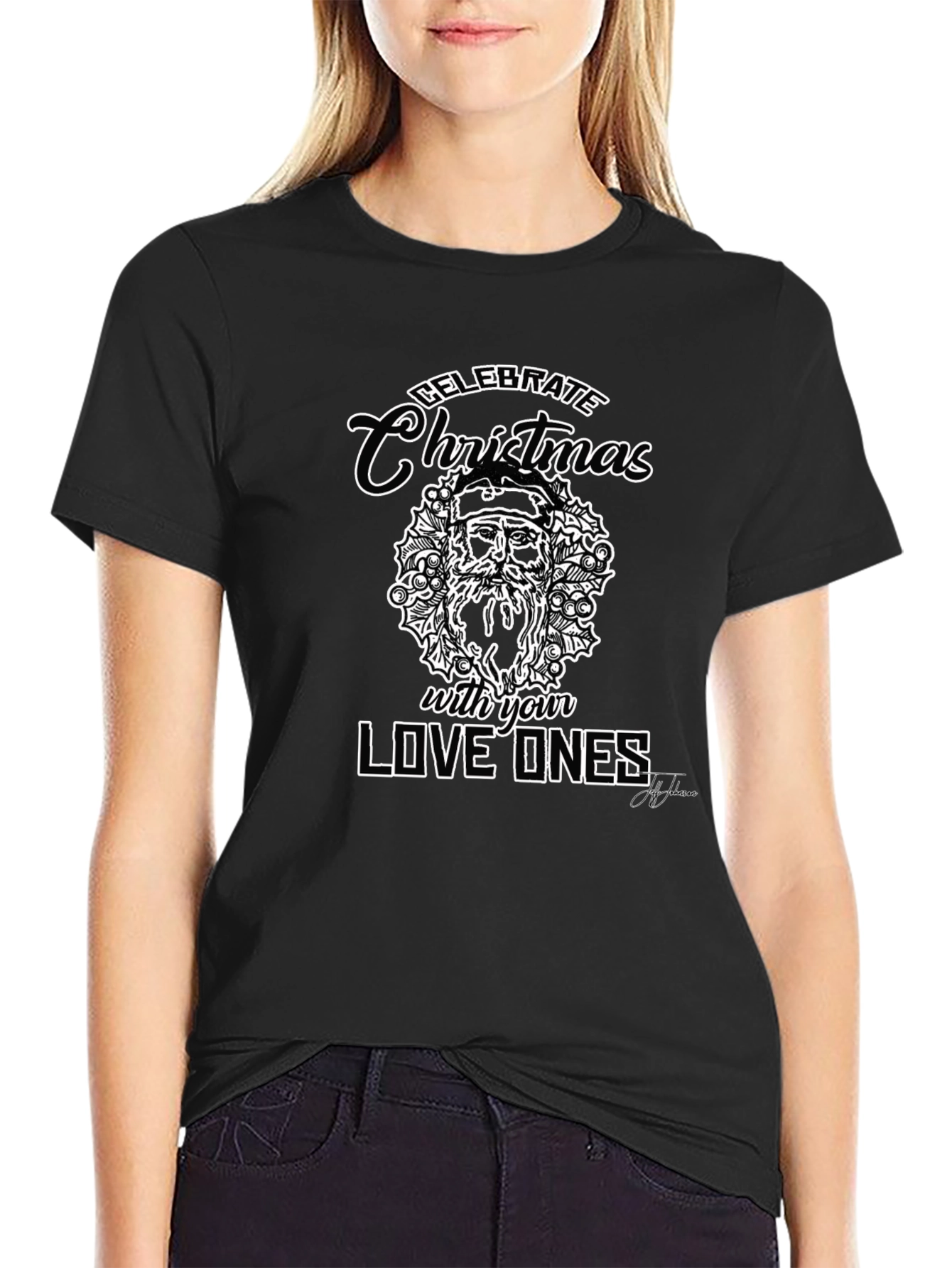 Celebrate Christmas with Loved Ones Black T-Shirt