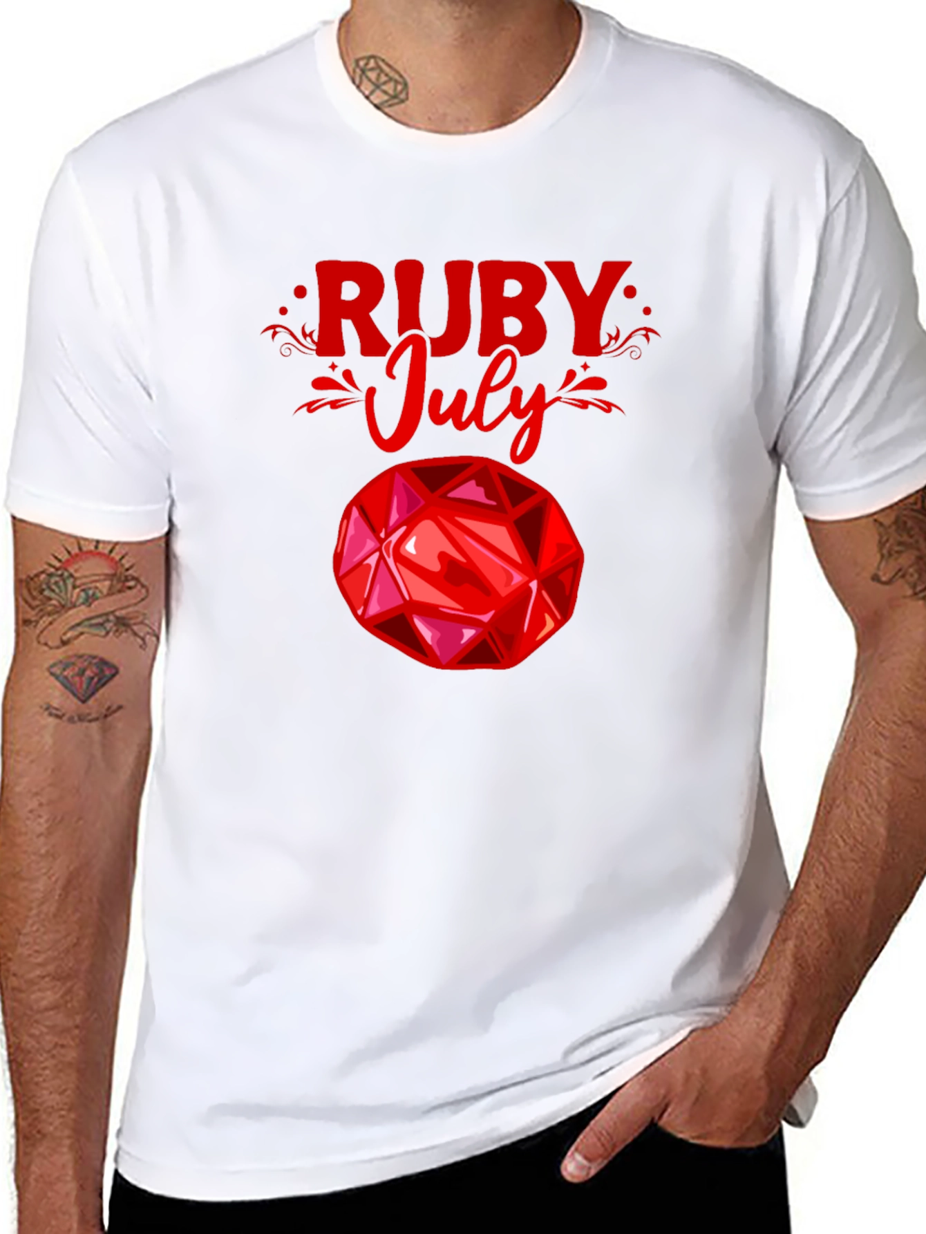 Ruby July Gemstone Graphic T-Shirt
