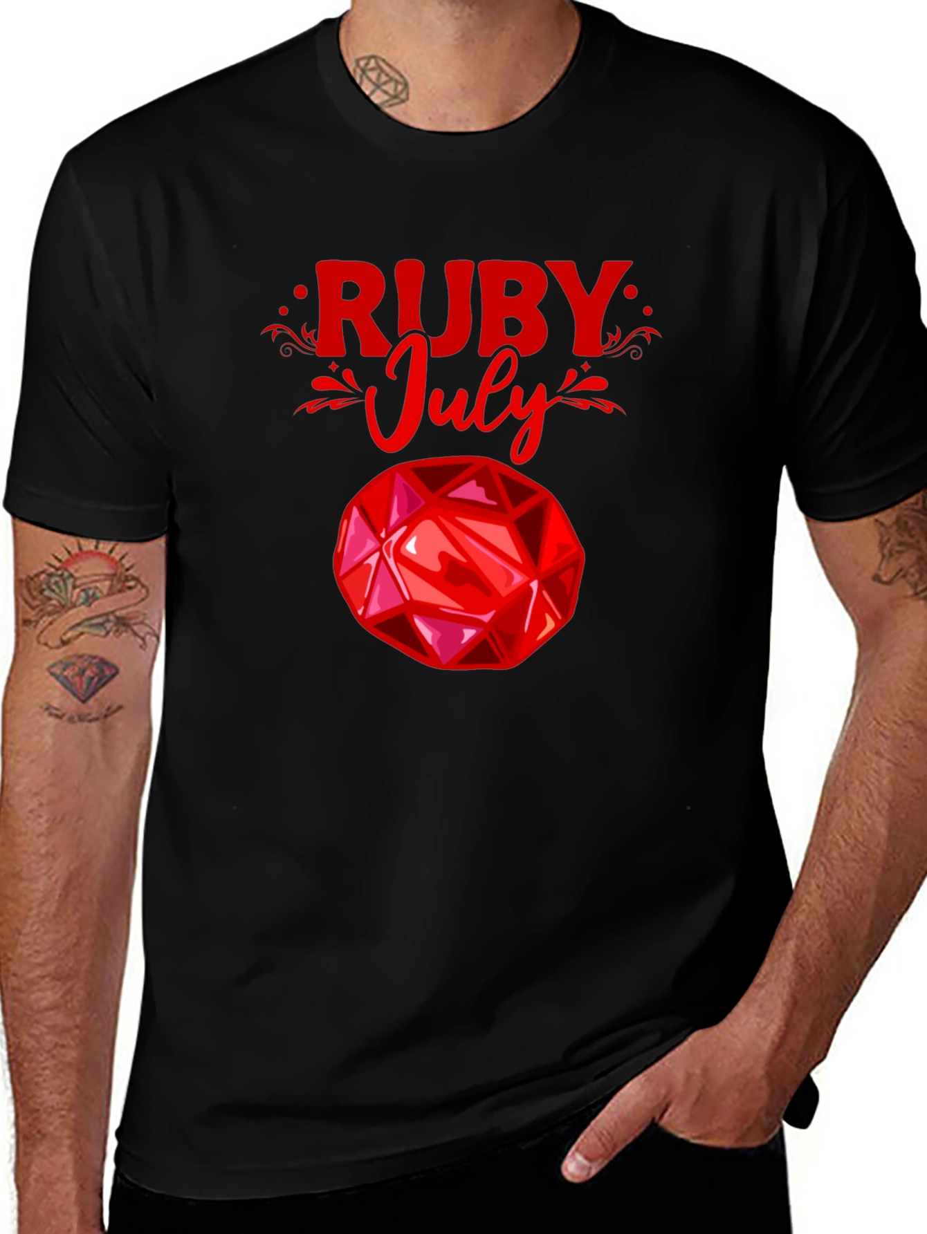 Ruby July Gemstone Graphic T-Shirt