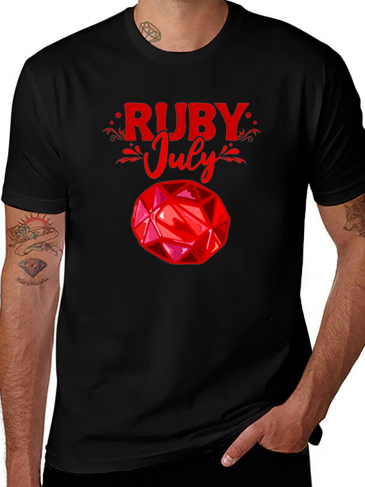 Ruby July Gemstone Graphic T-Shirt