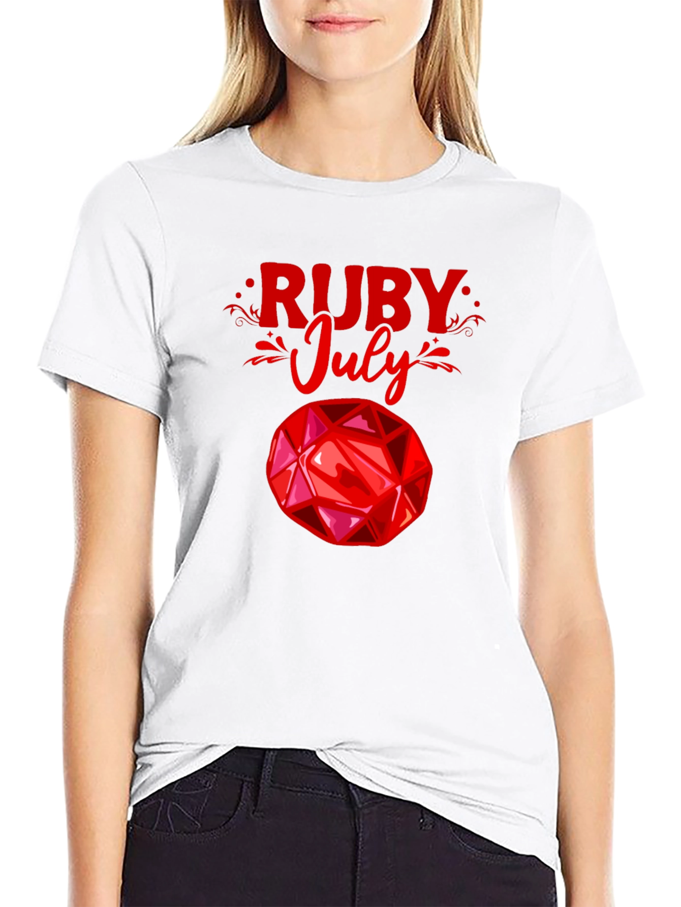 Ruby July Gemstone Graphic T-Shirt