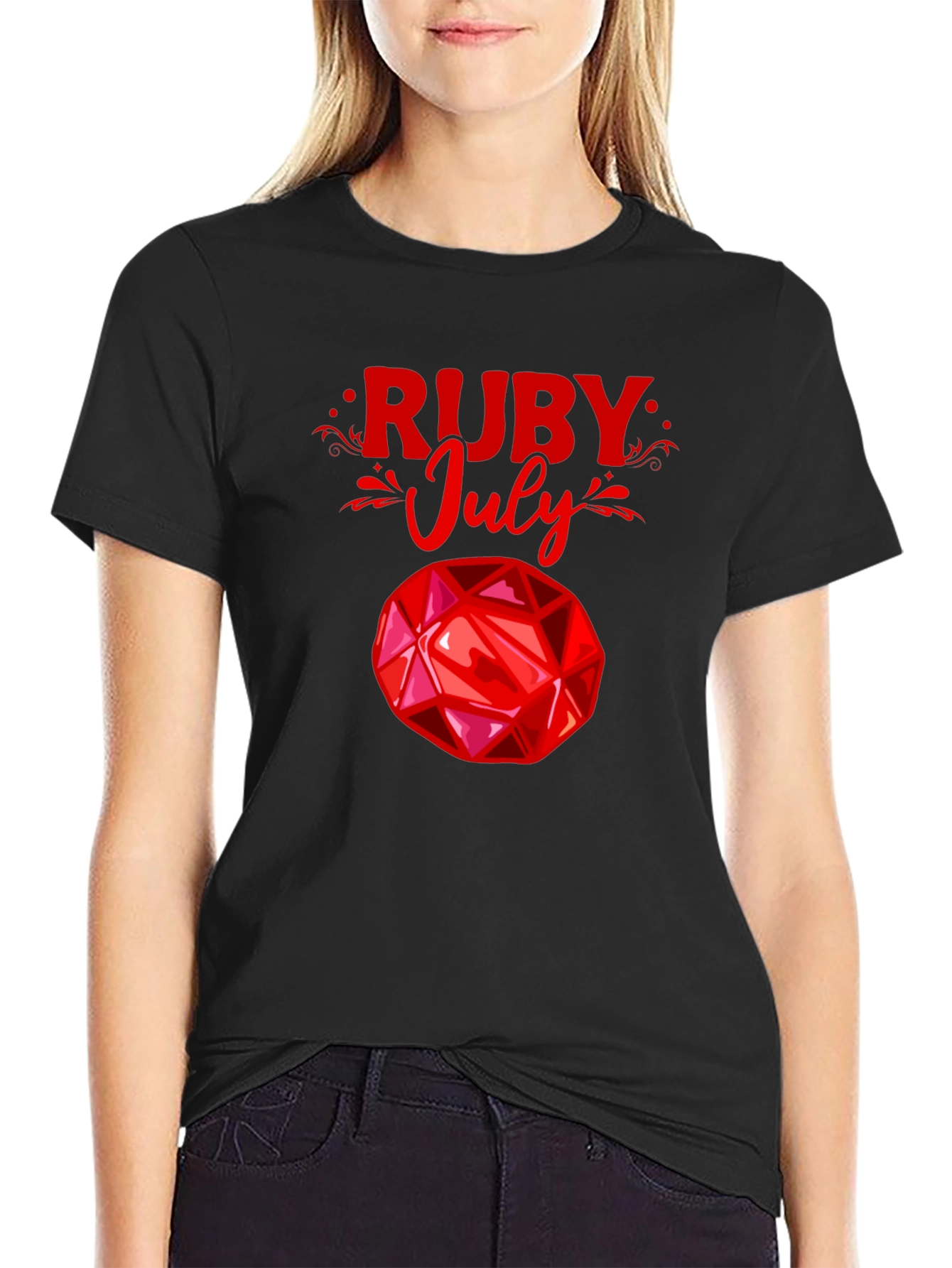 Ruby July Gemstone Graphic T-Shirt