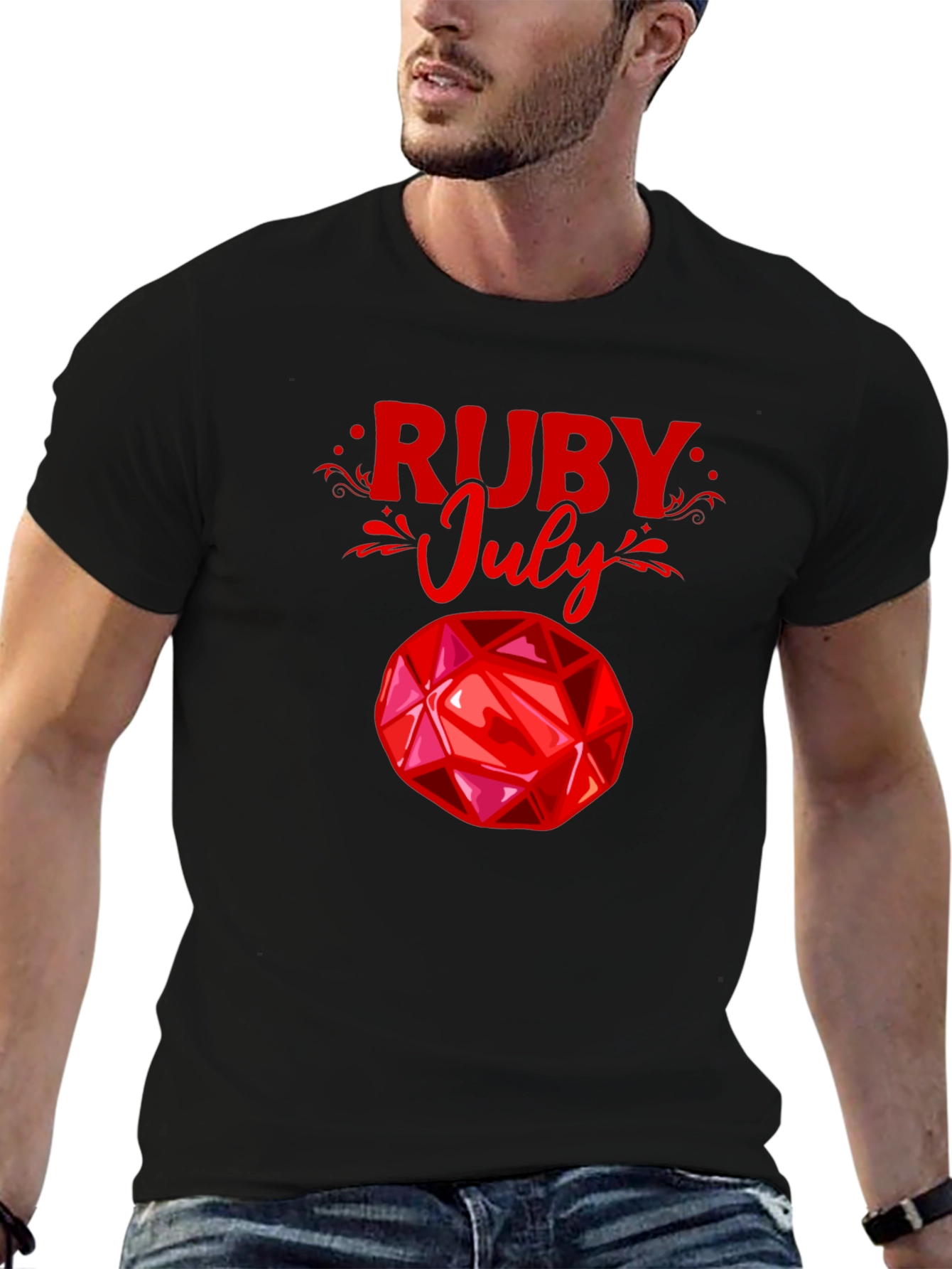 Ruby July Gemstone Graphic T-Shirt
