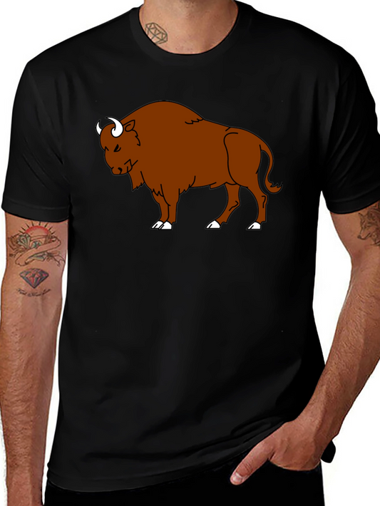 Bison Graphic T-Shirt - Black Cotton Tee