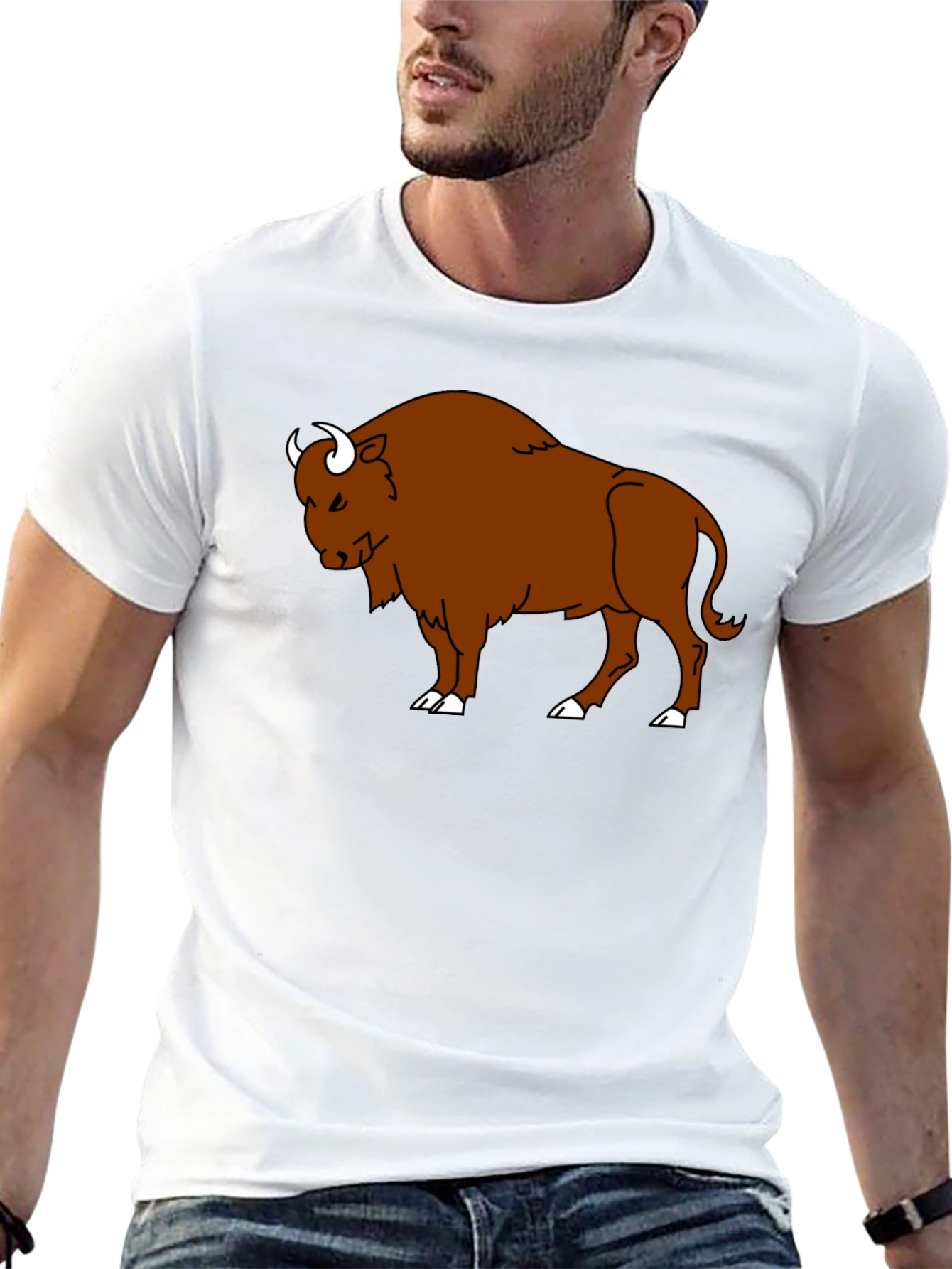 Bison Graphic T-Shirt - Black Cotton Tee