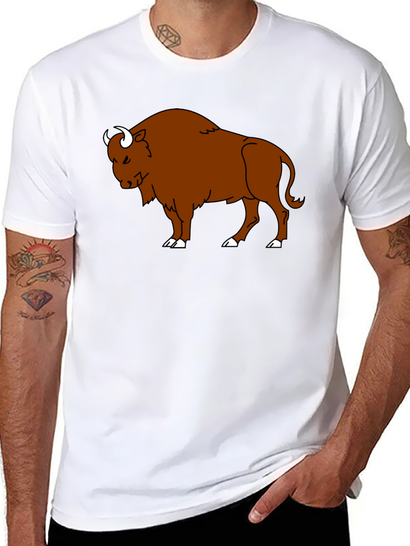 Bison Graphic T-Shirt - Black Cotton Tee