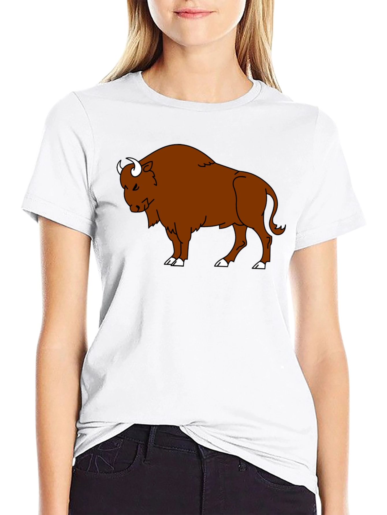 Bison Graphic T-Shirt - Black Cotton Tee