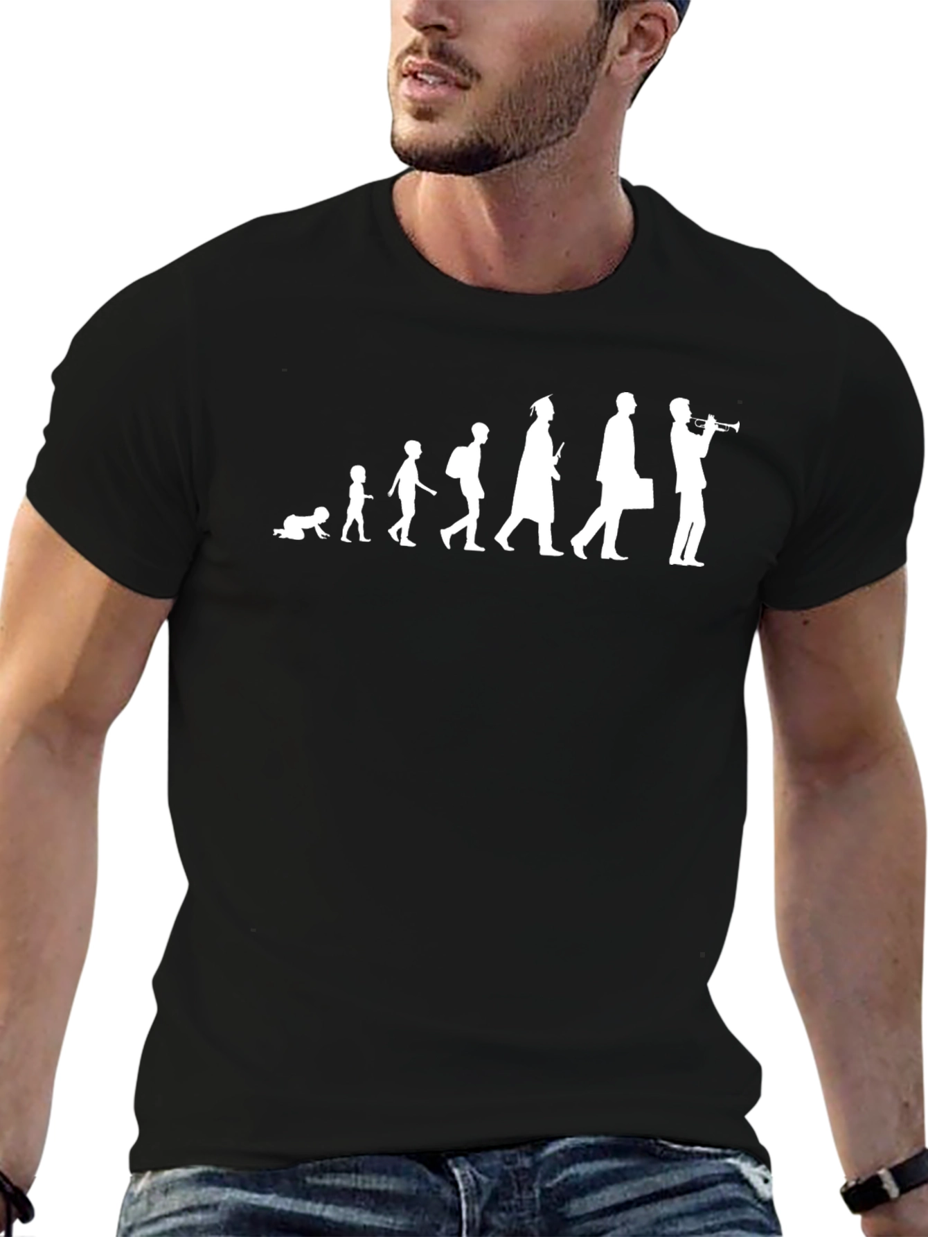 Evolution of Musician Black T-Shirt