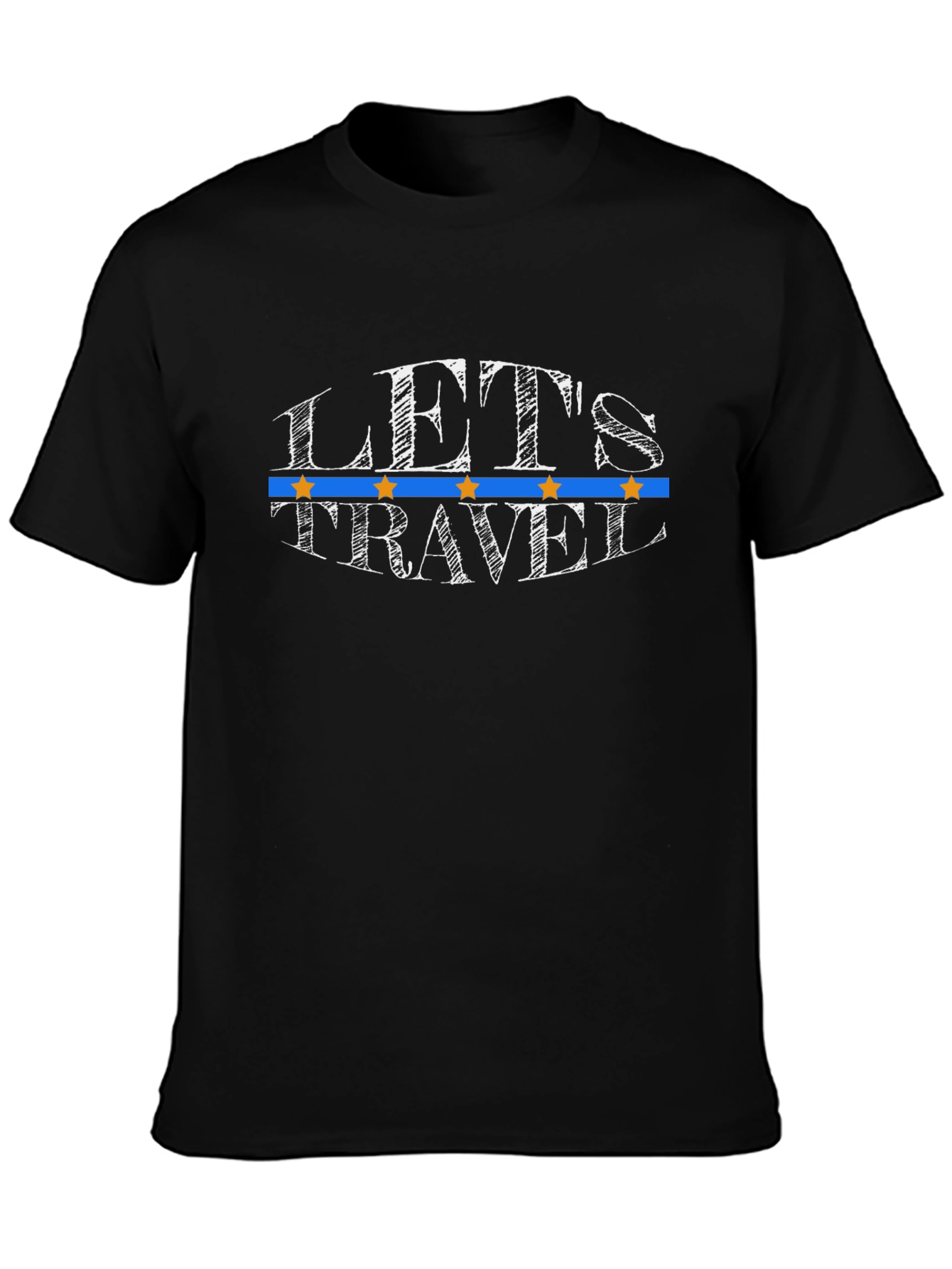 Lets Travel Graphic T-Shirt - Black