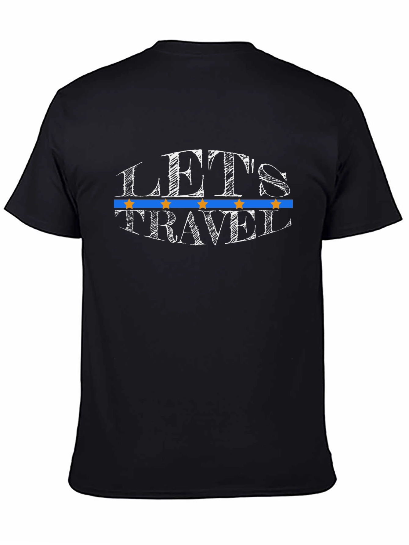 Lets Travel Graphic T-Shirt - Black