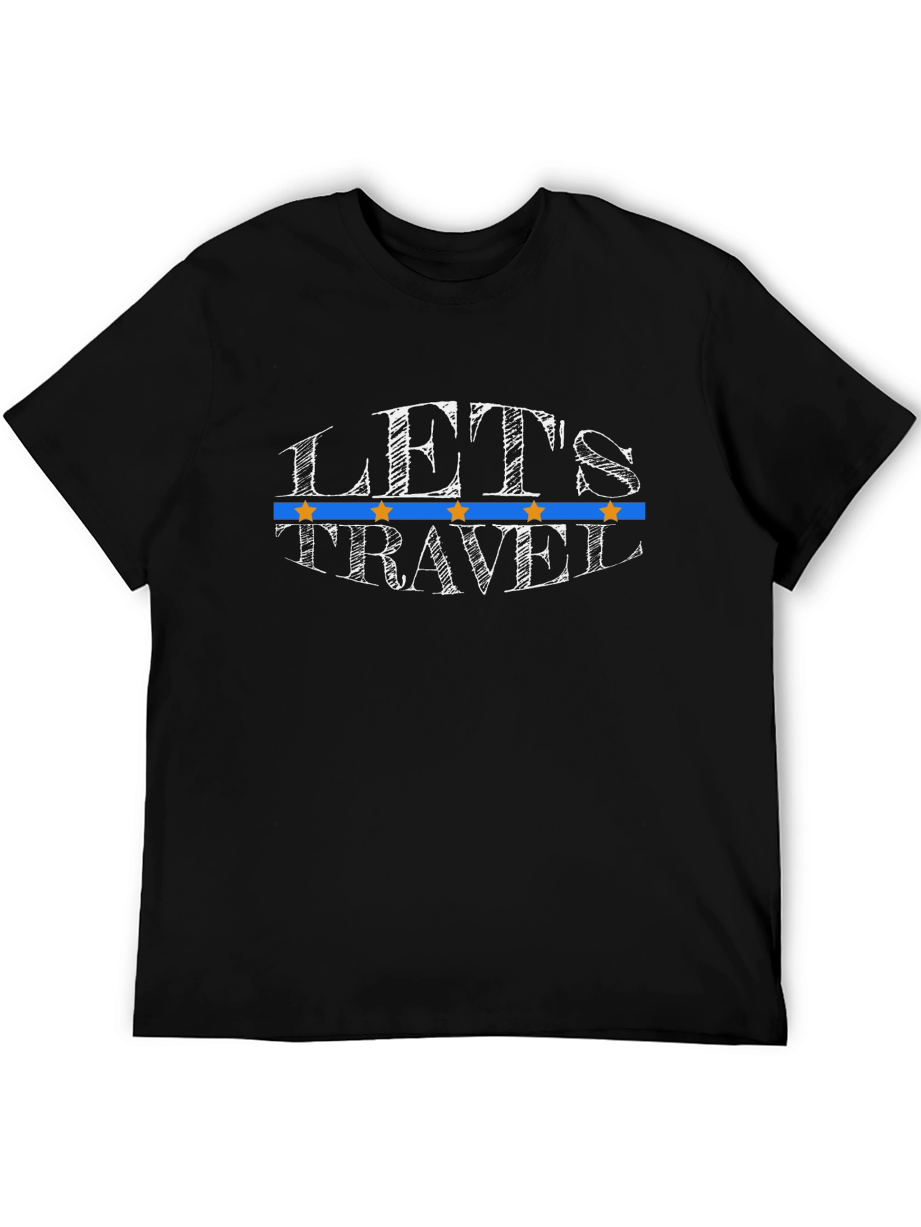 Lets Travel Graphic T-Shirt - Black