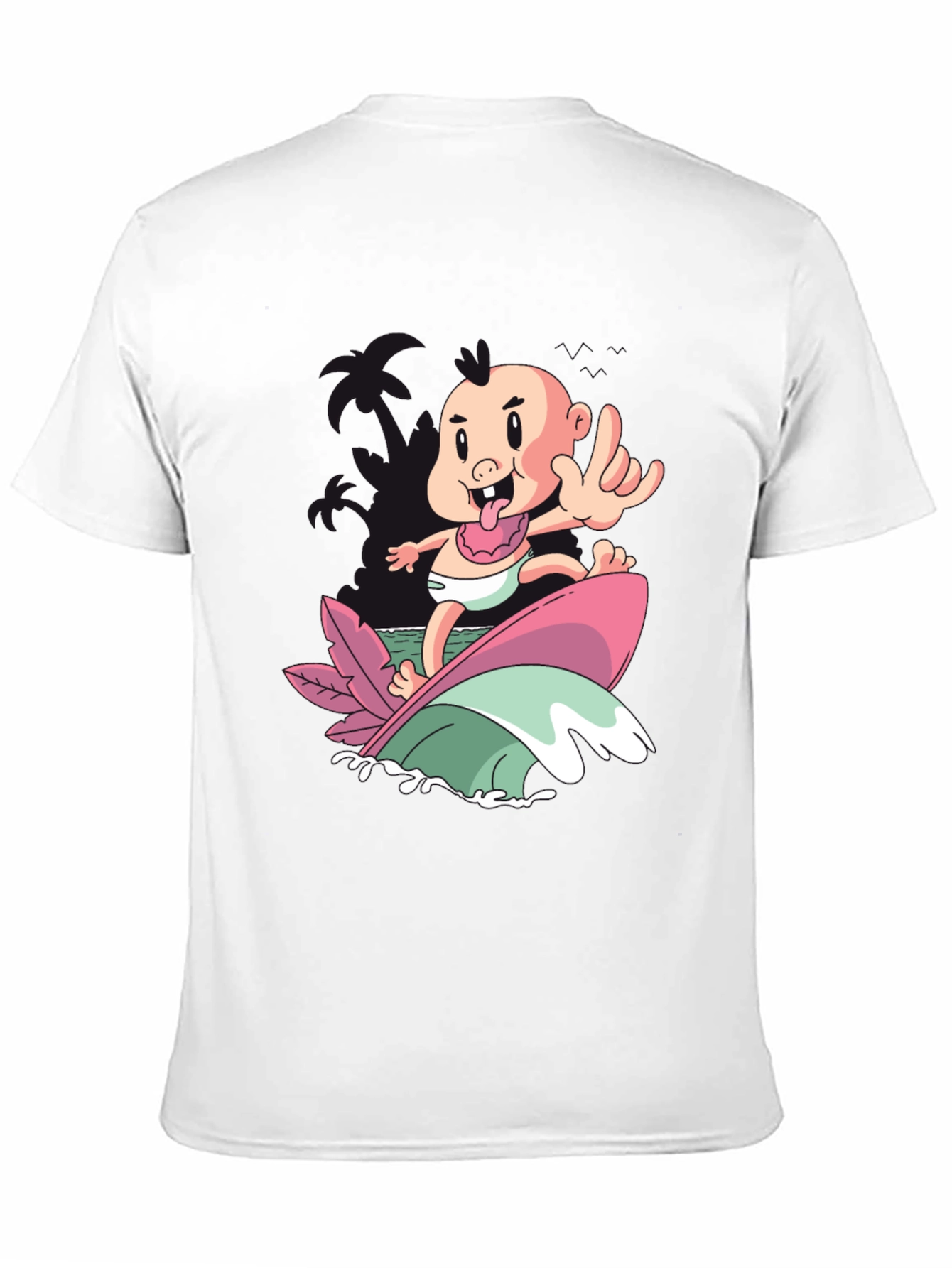 Surfing Baby Graphic T-Shirt - Cool Cartoon Tee