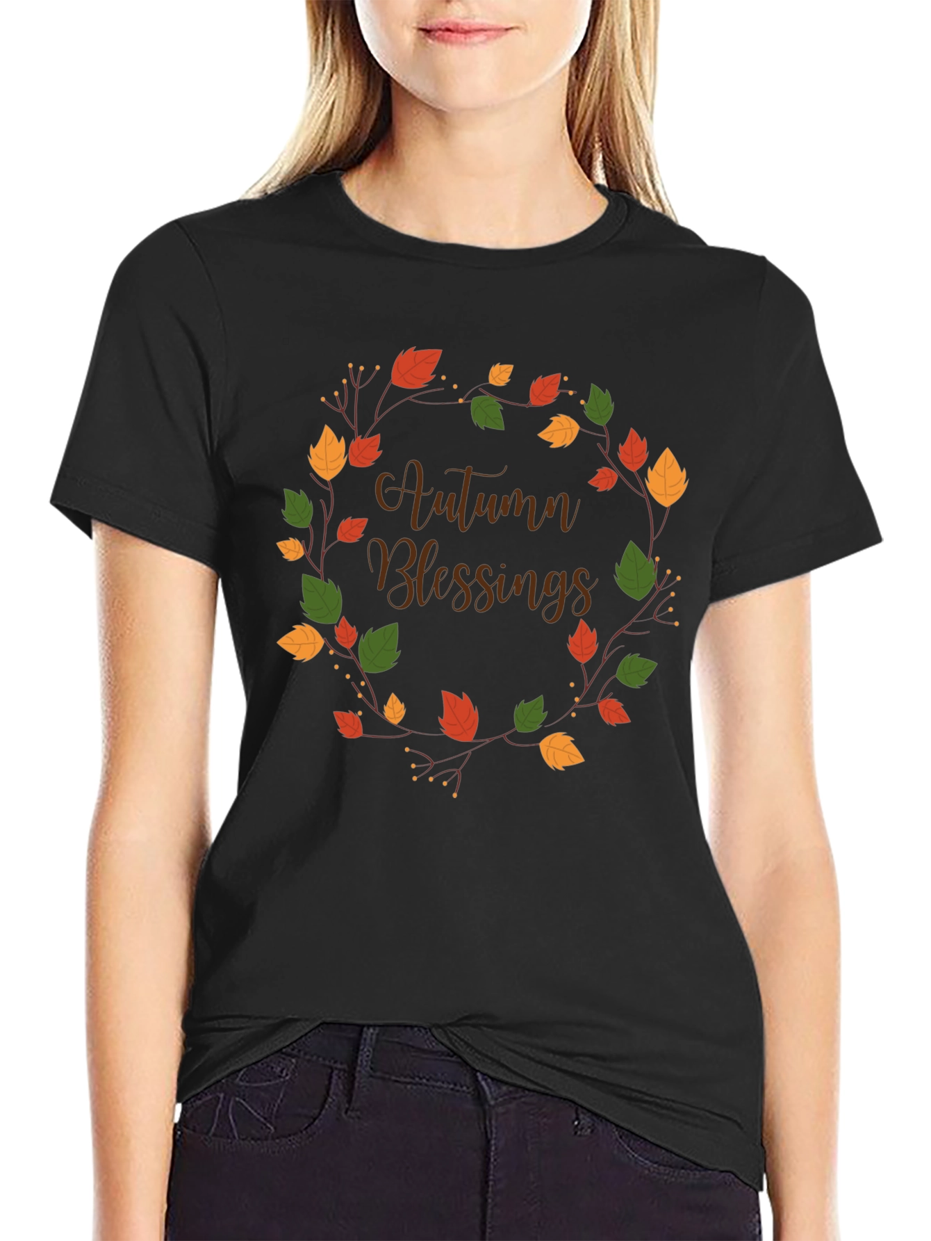 Autumn Blessings Black T-Shirt