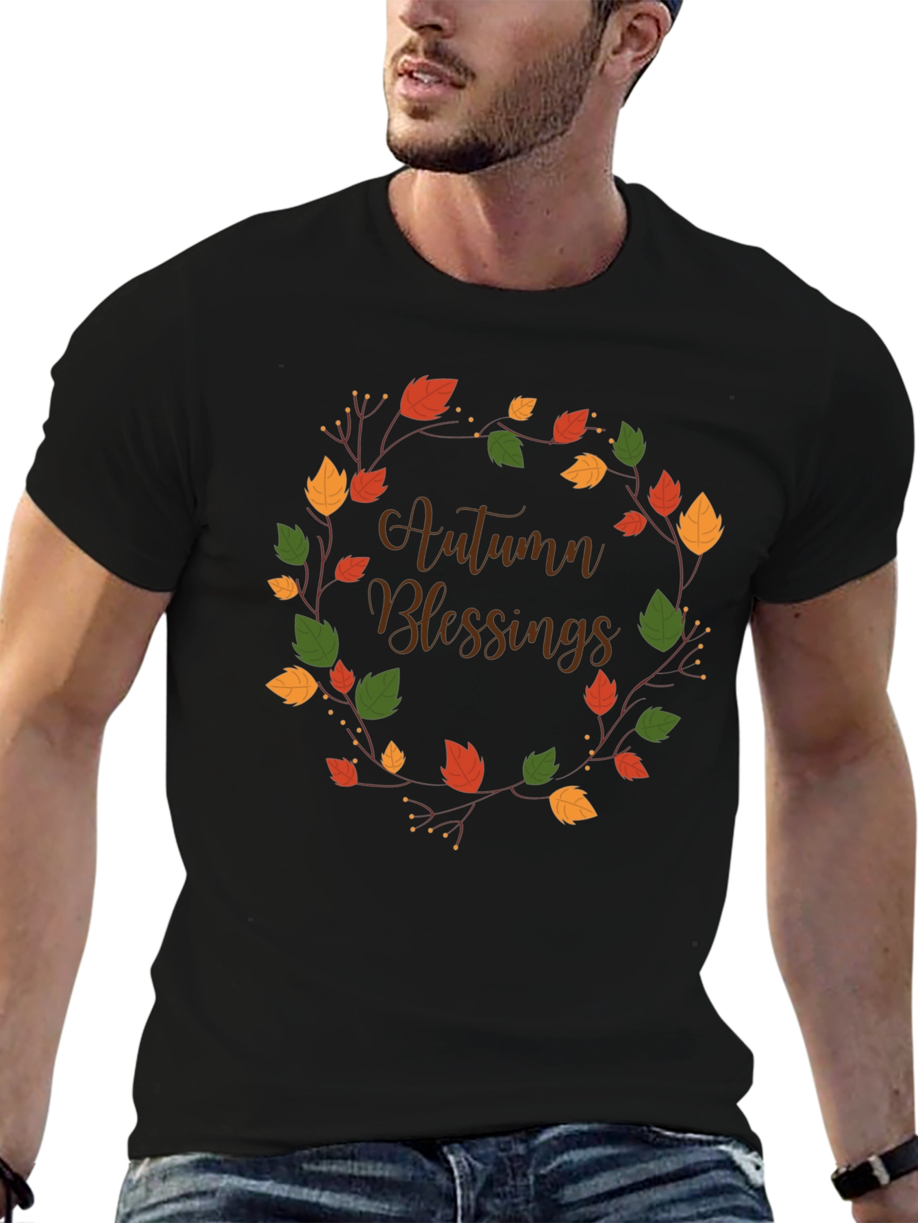 Autumn Blessings Black T-Shirt