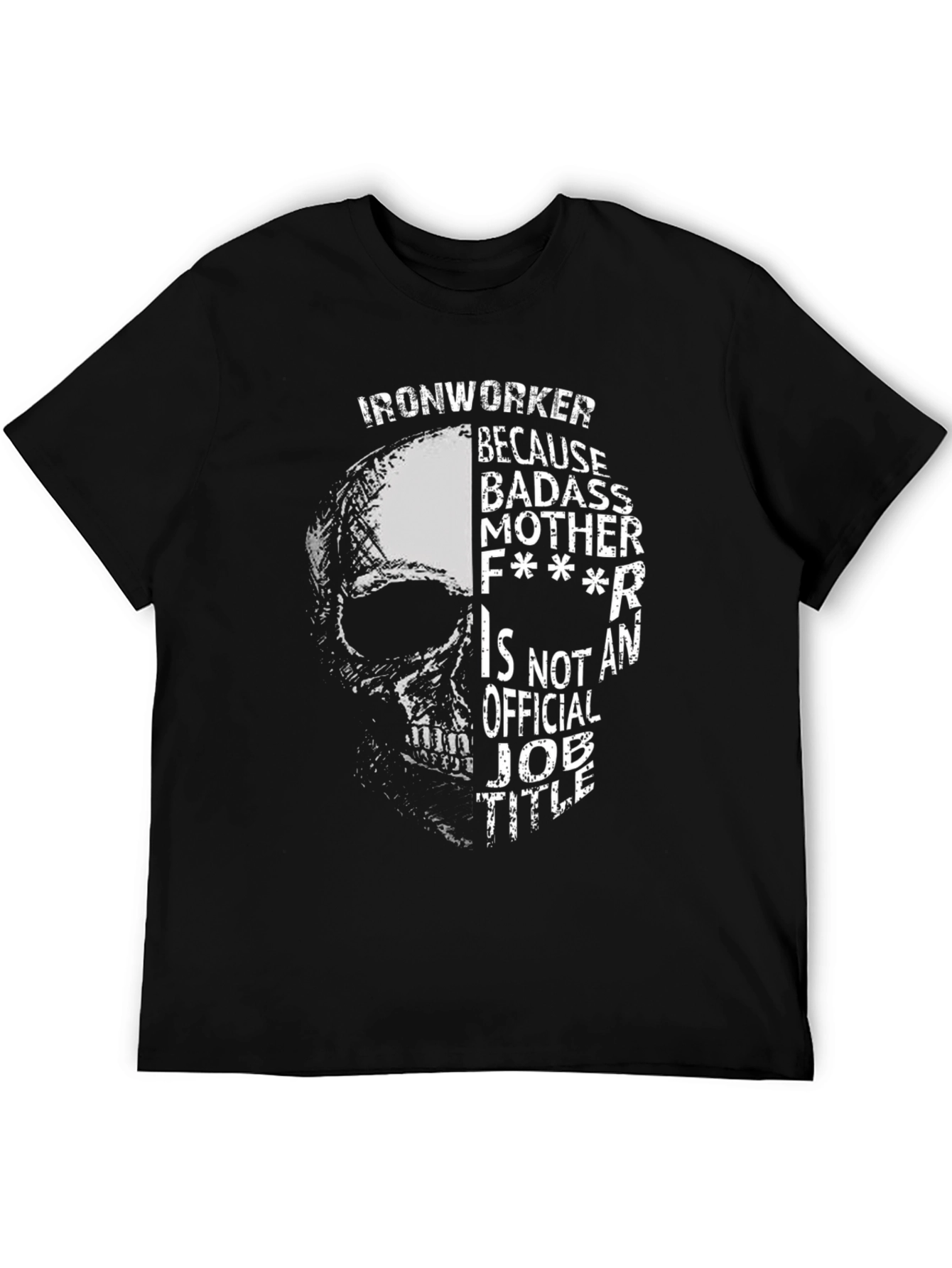 Ironworker Badass Skull Graphic T-Shirt