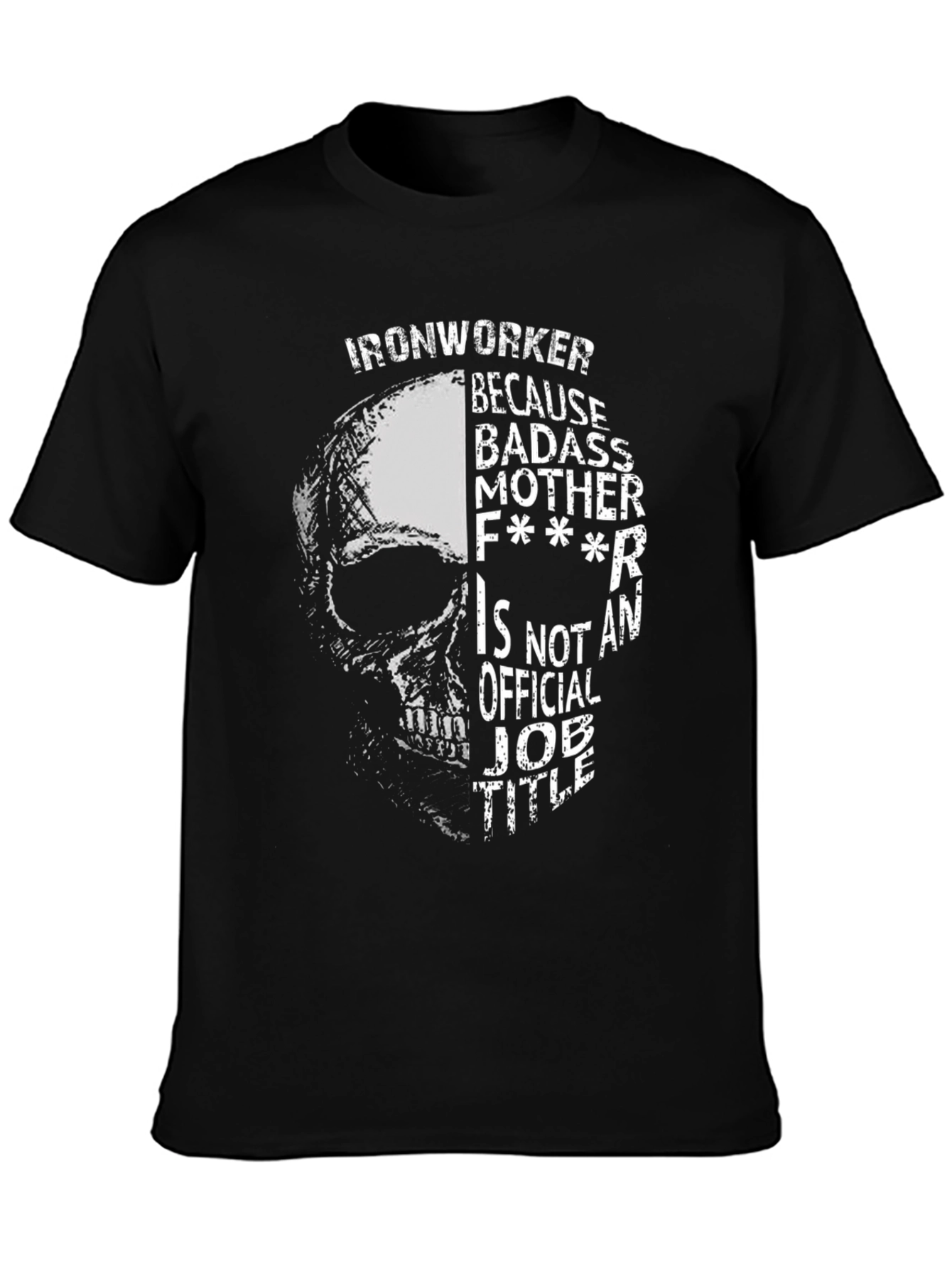 Ironworker Badass Skull Graphic T-Shirt
