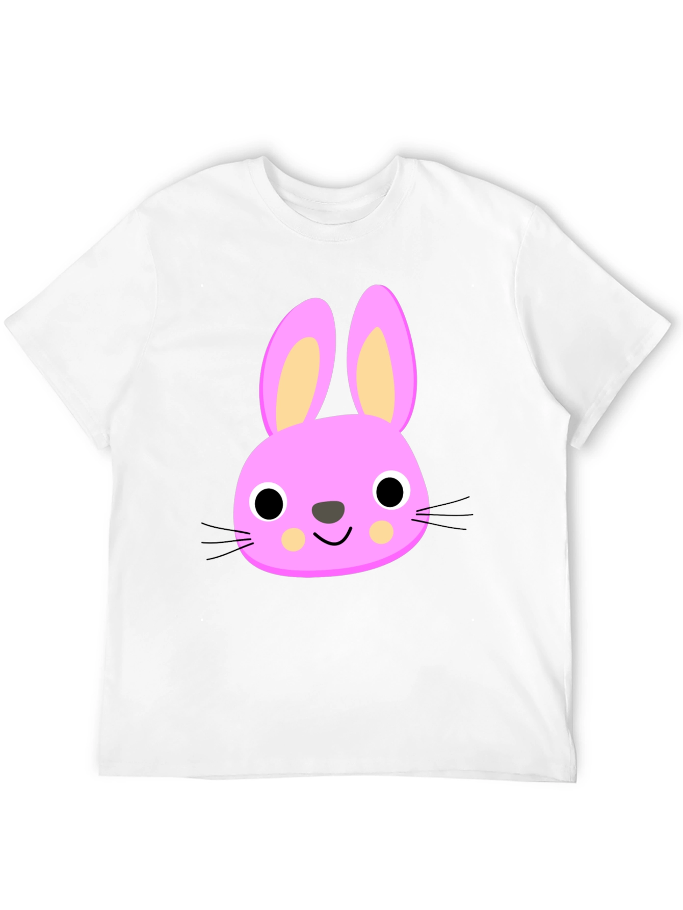 Cute Bunny Graphic Tee - Black Cotton Shirt